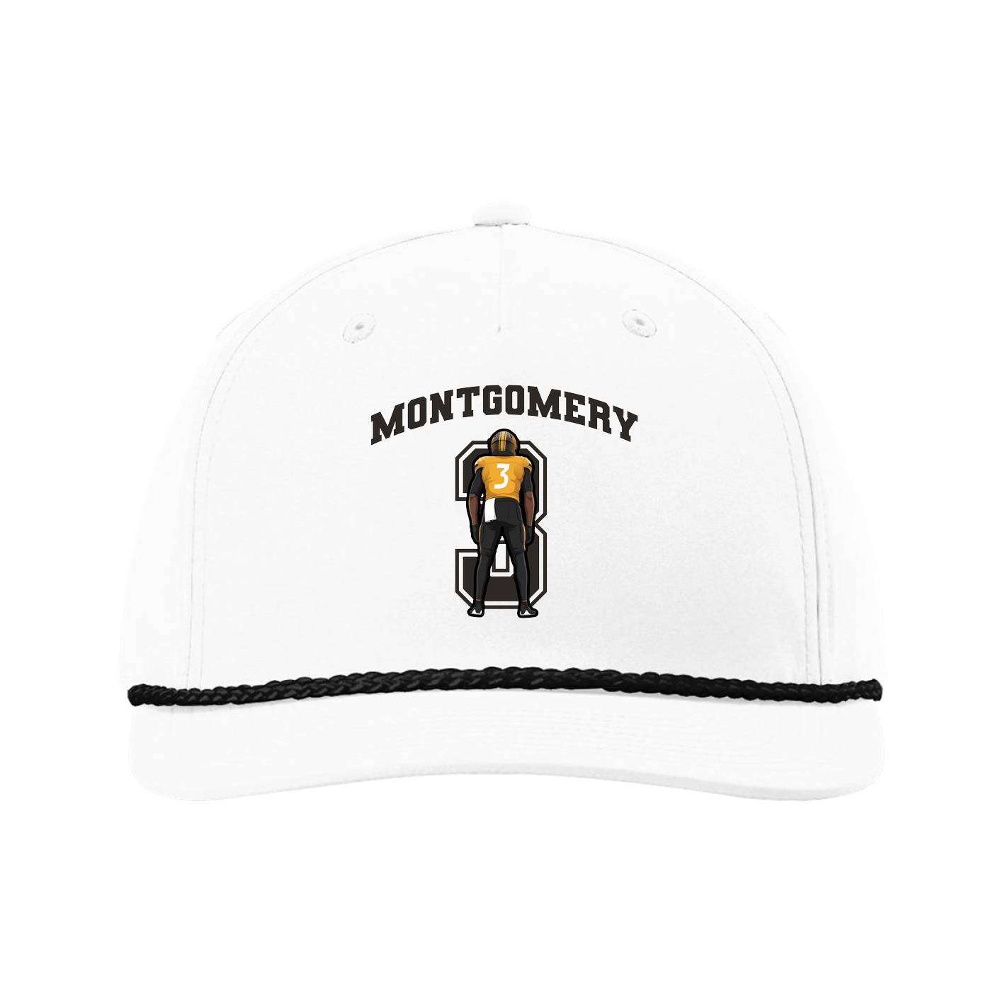 Five-Panel Classic Rope Cap — Number in White