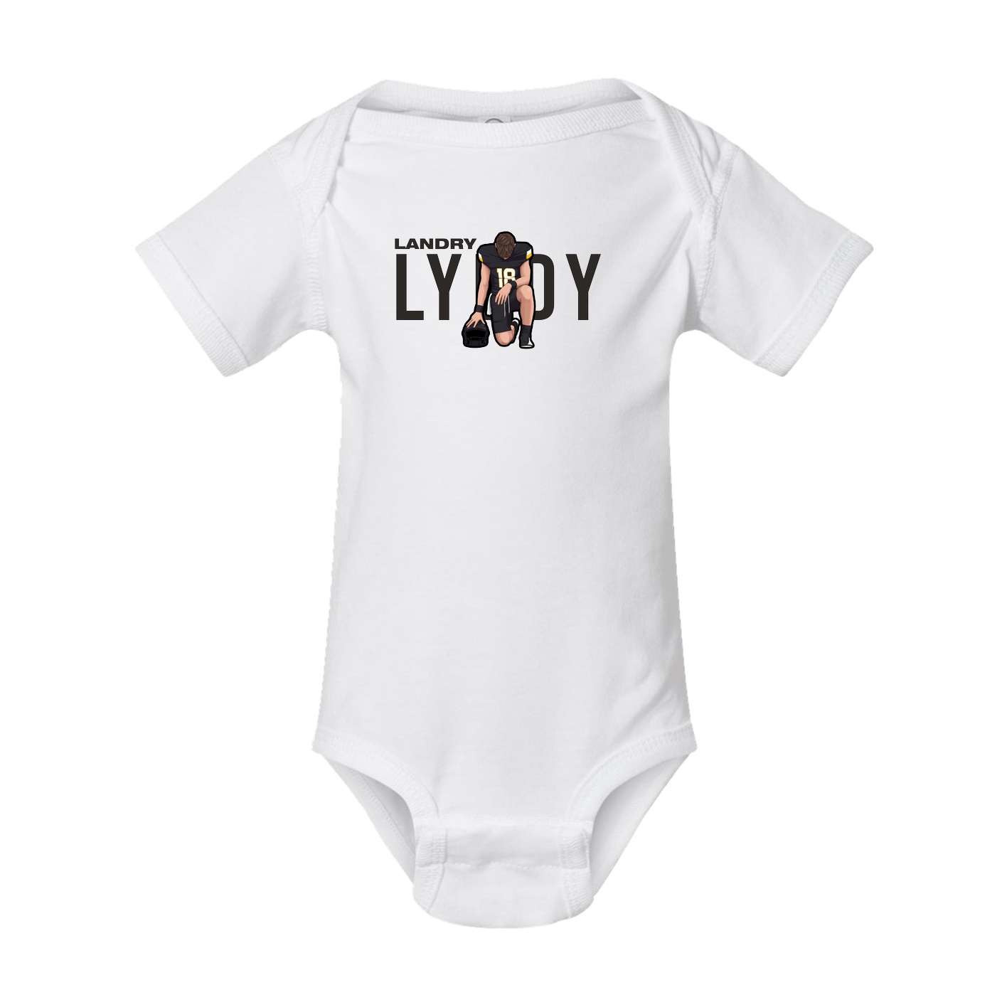Baby Onesie — Player Name in White