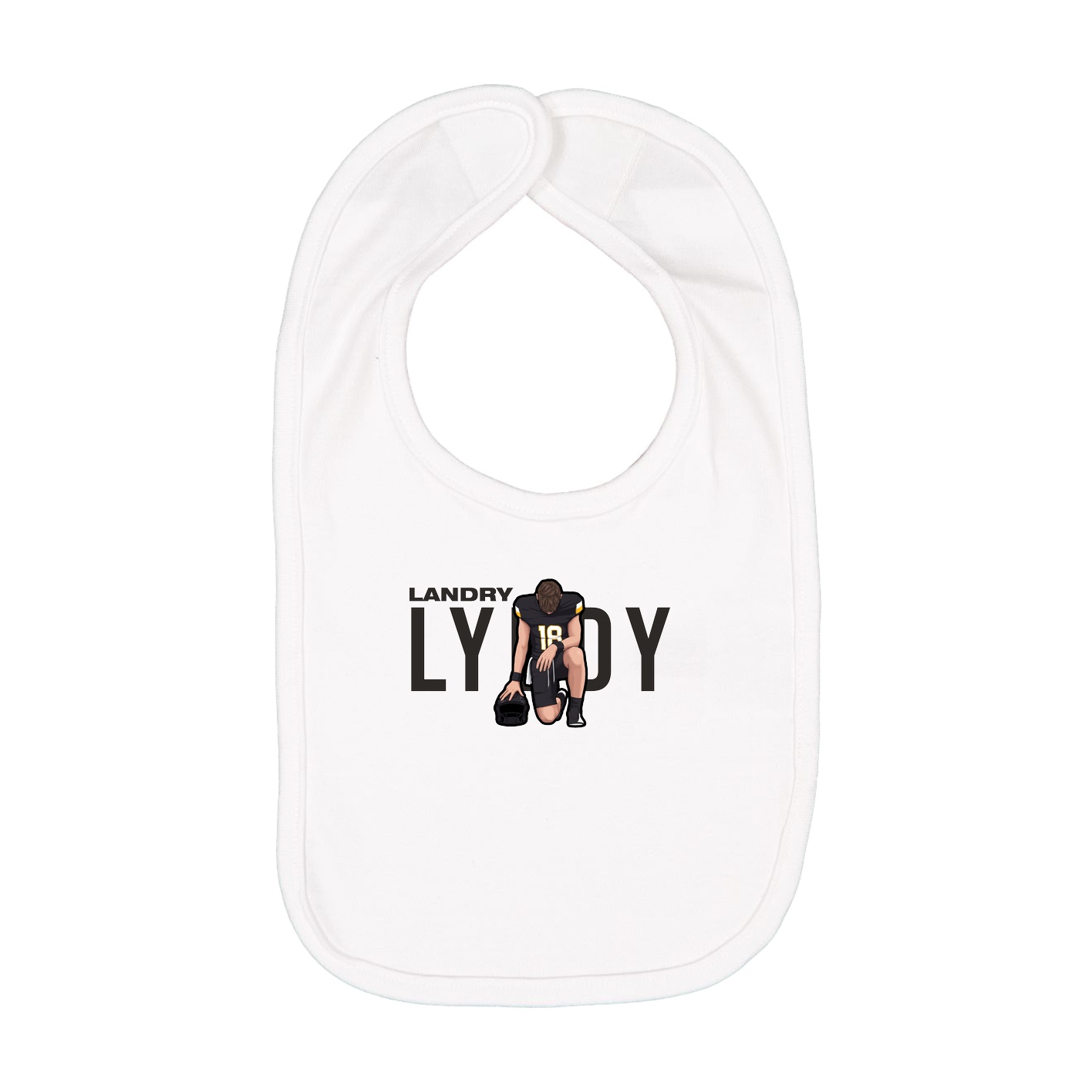 Infant Bib — Player Name in White