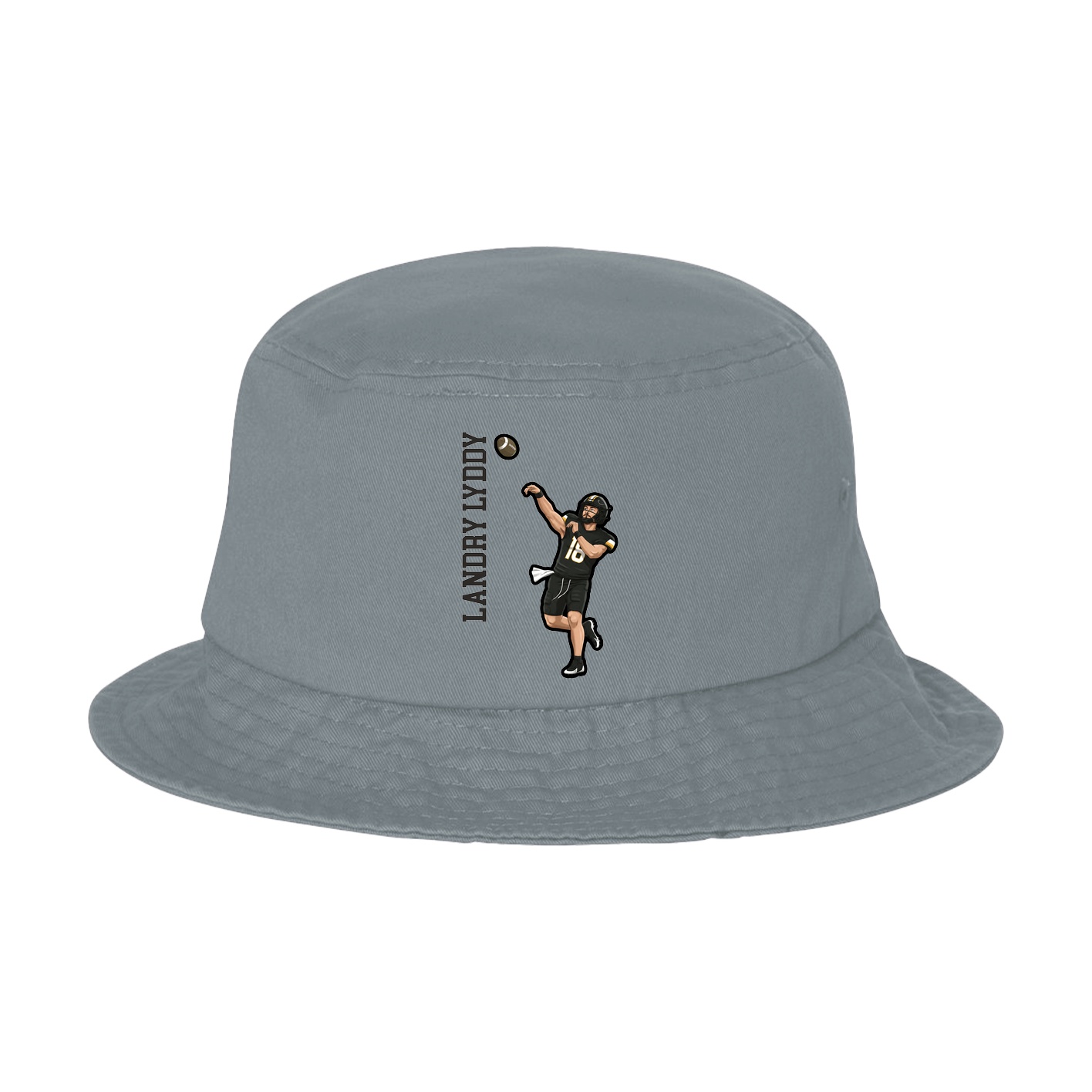 Bucket Cap — Name Vertical in Grey