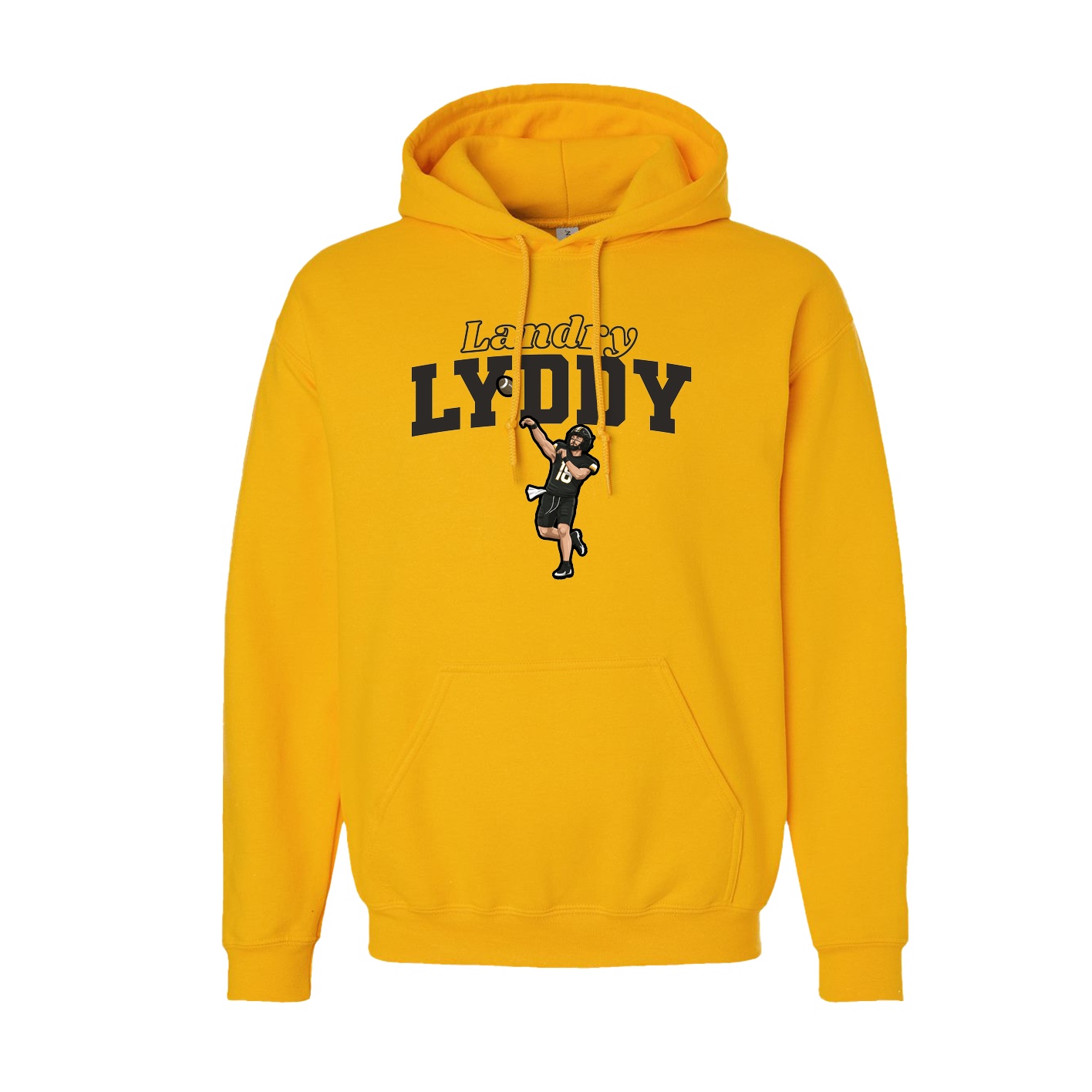 Youth Hoodie — Name Arch in Gold
