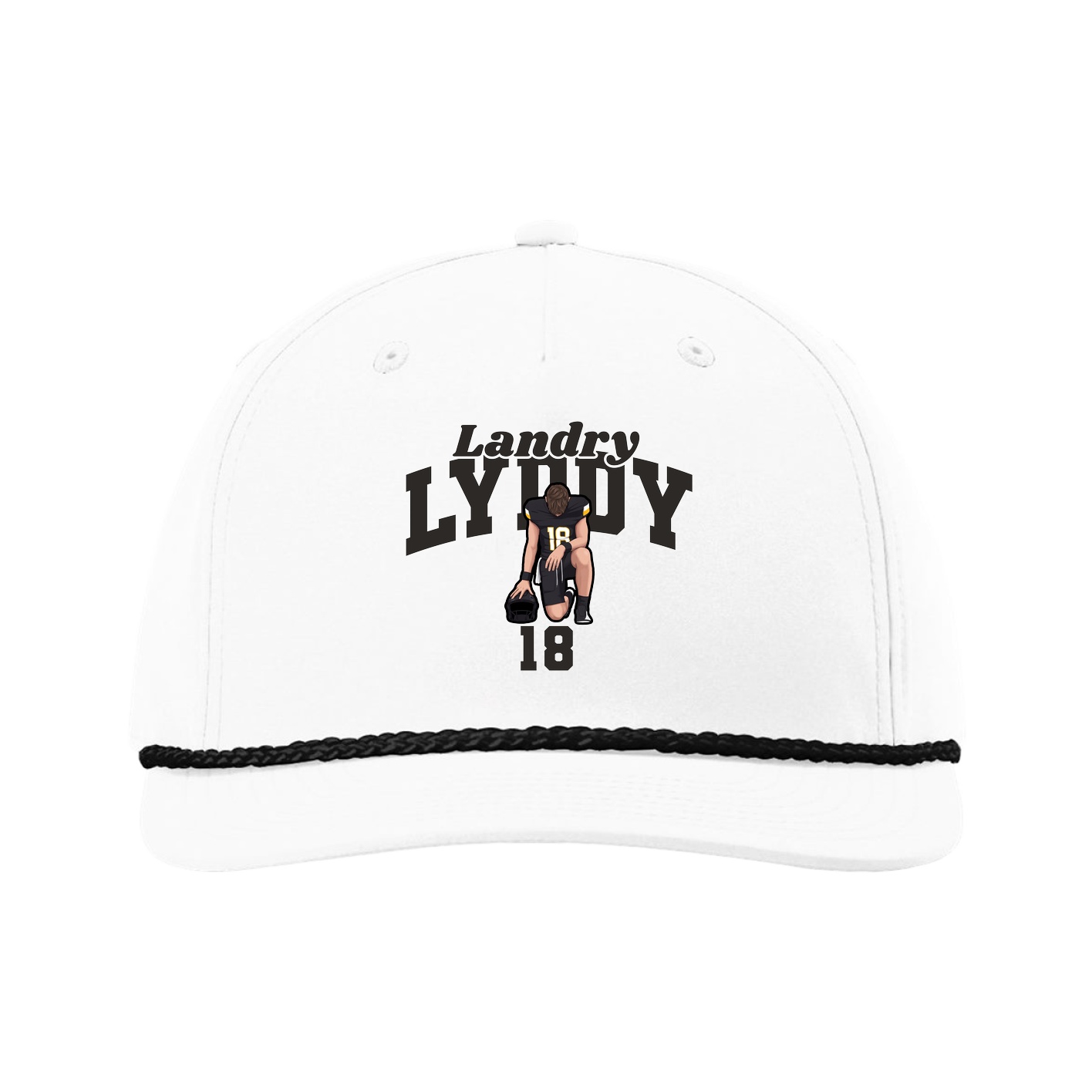 Five-Panel Classic Rope Cap — Signature Arch in White