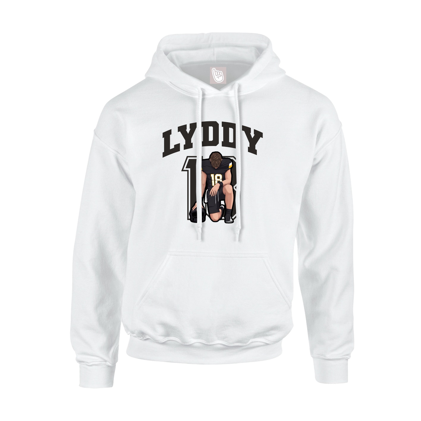 Youth Hoodie — Number in White