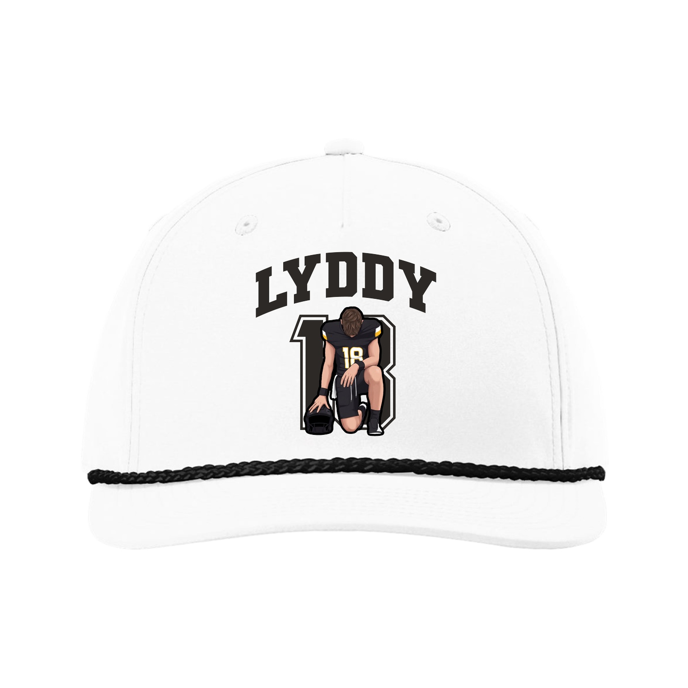 Five-Panel Classic Rope Cap — Number in White