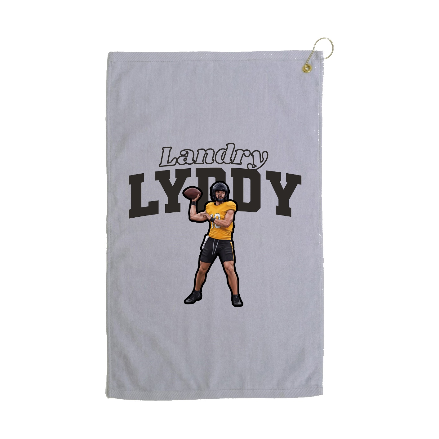 Golf Towel — Name Arch in Grey