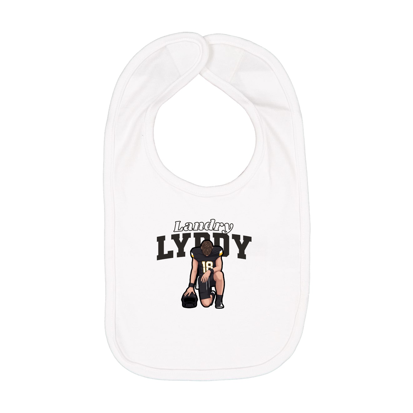Infant Bib — Name Arch in White