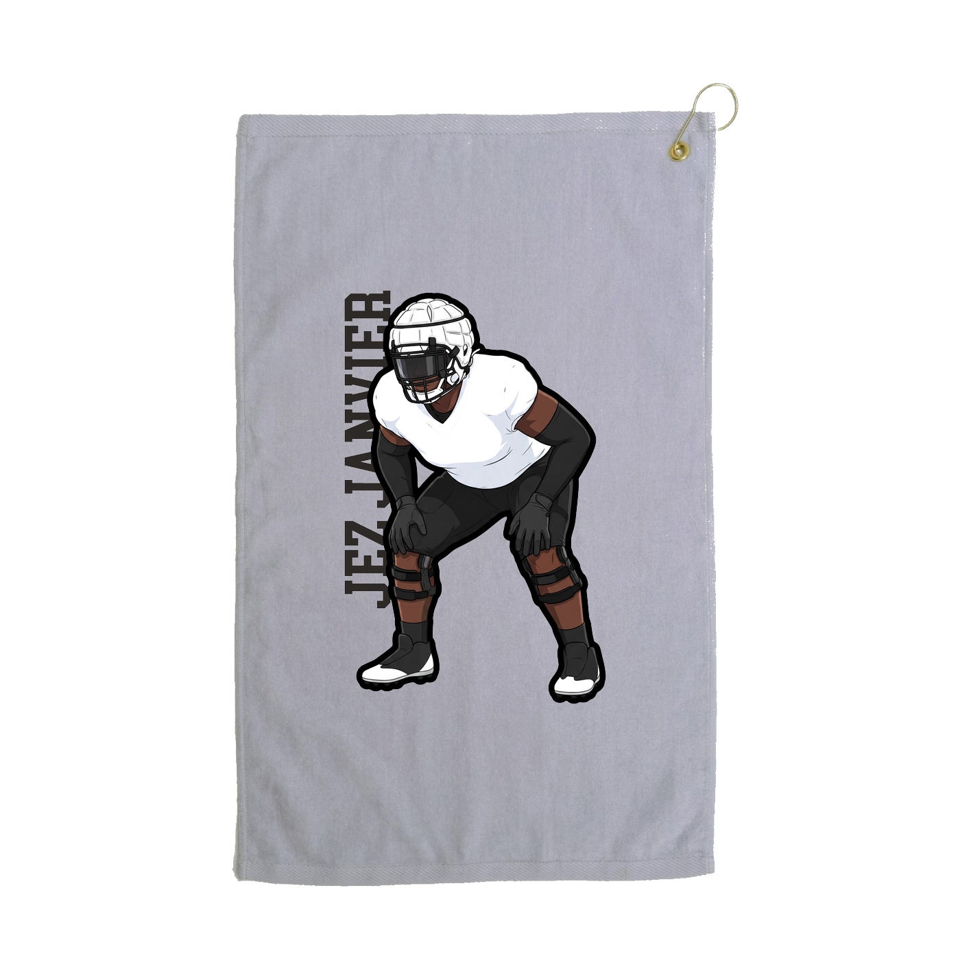Golf Towel — Name Vertical in Grey