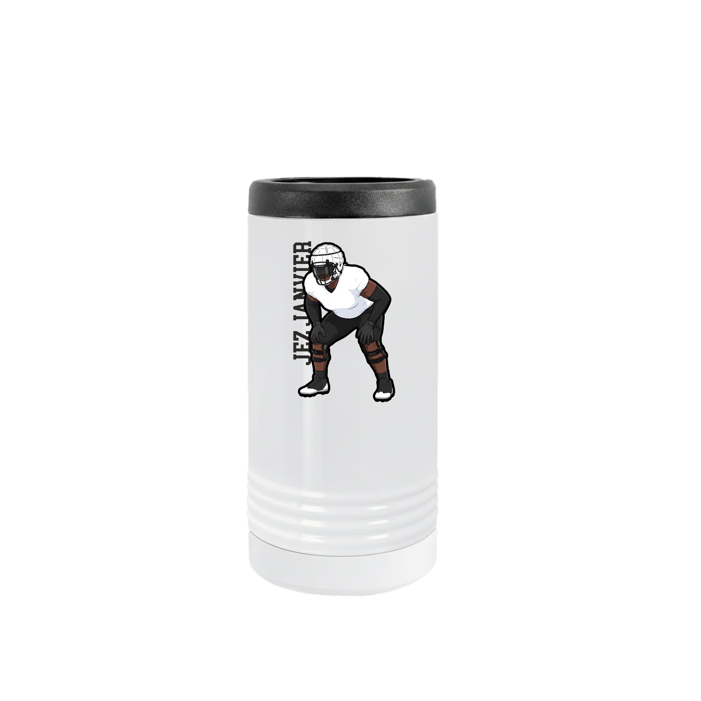Slim Beverage Holder — Name Vertical in White