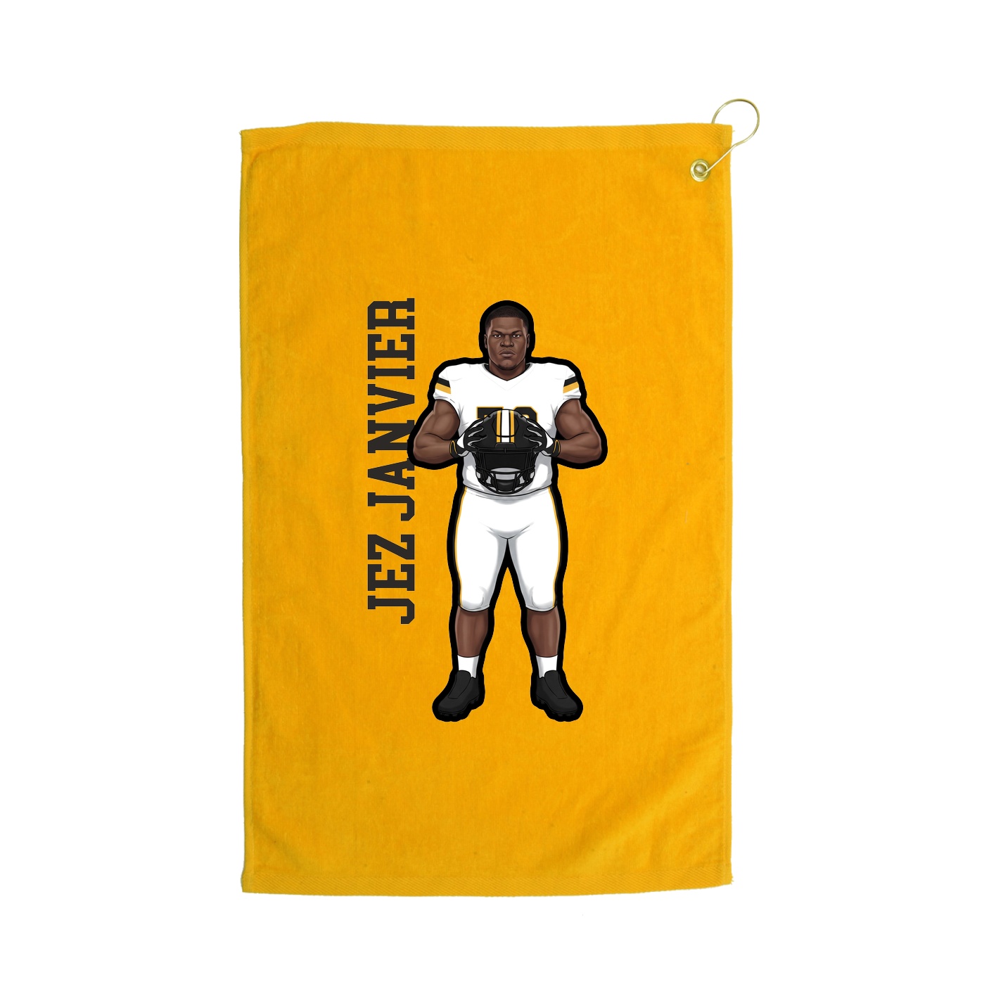 Golf Towel — Name Vertical in Gold