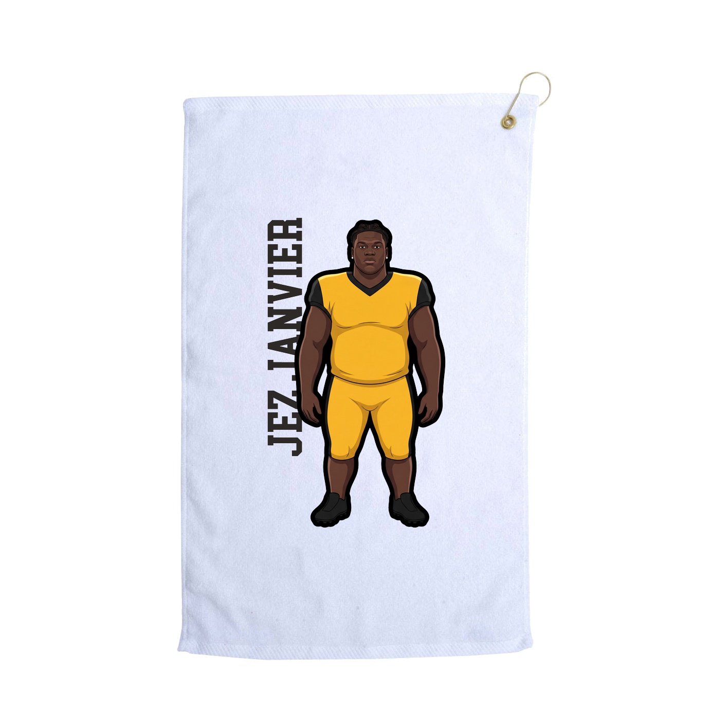 Golf Towel — Name Vertical in White