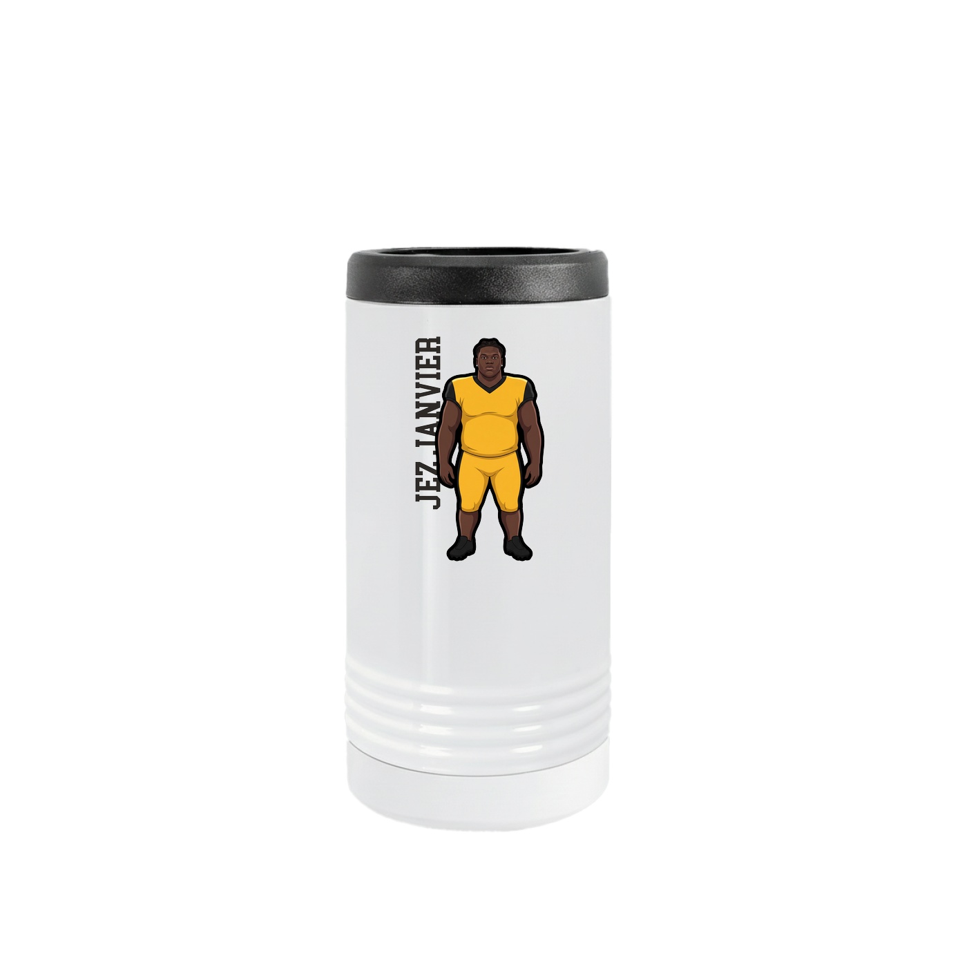 Slim Beverage Holder — Name Vertical in White