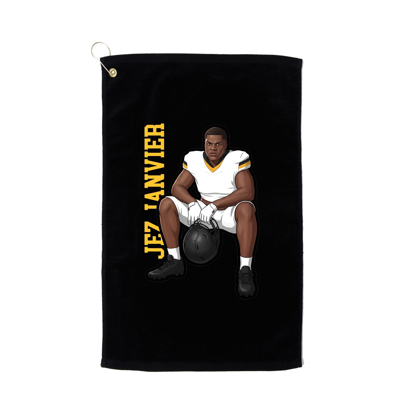 Golf Towel — Name Vertical in Black