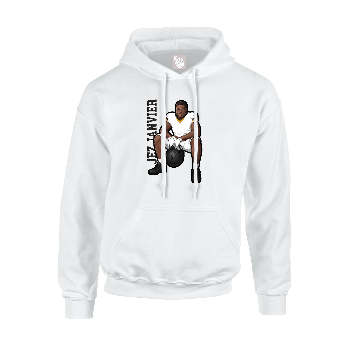 Youth Hoodie — Name Vertical in White