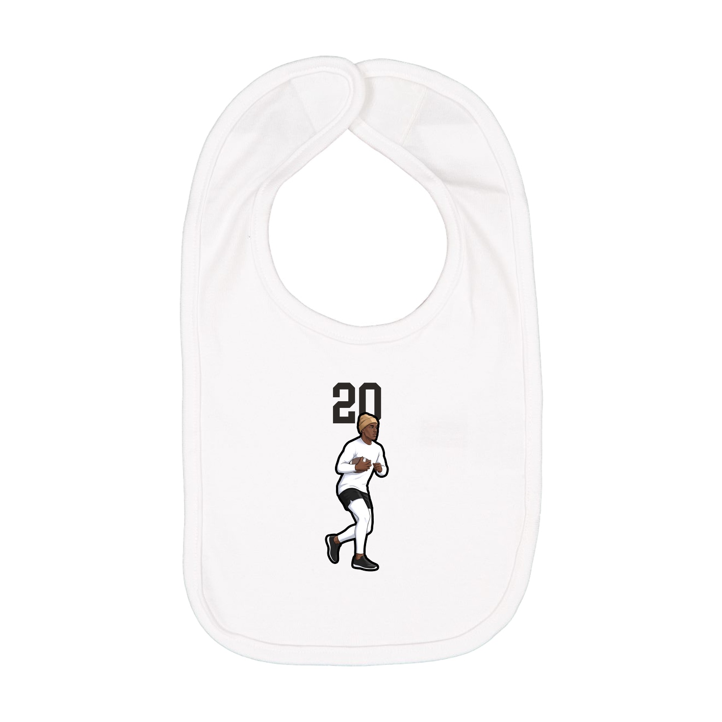 Infant Bib — Number Top in White