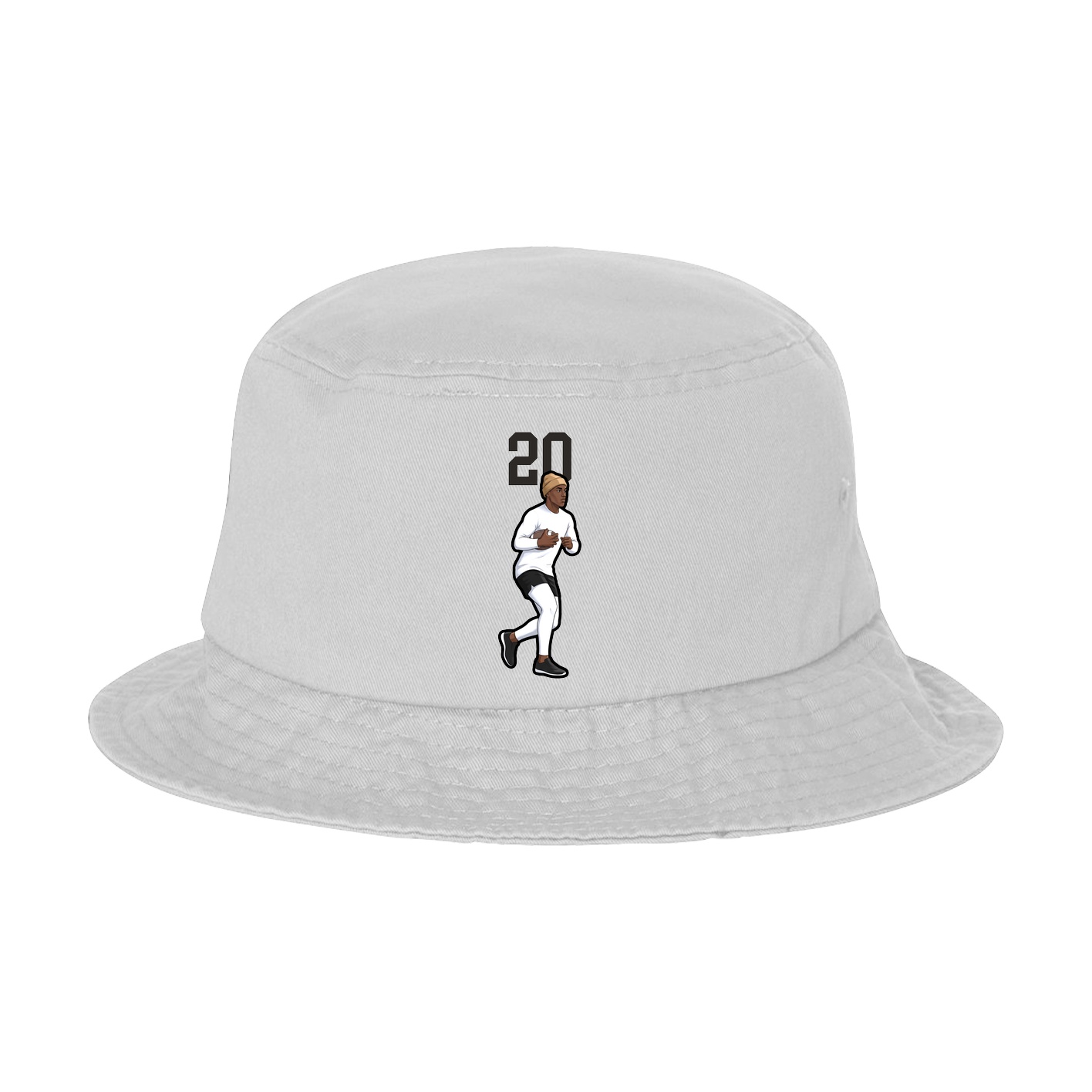 Bucket Cap — Number Top in White