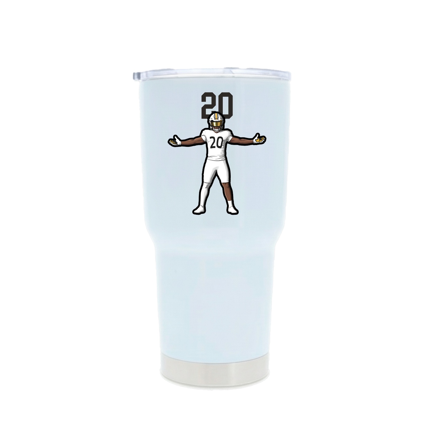 30oz Stainless Steel Tumbler — Number Top in White