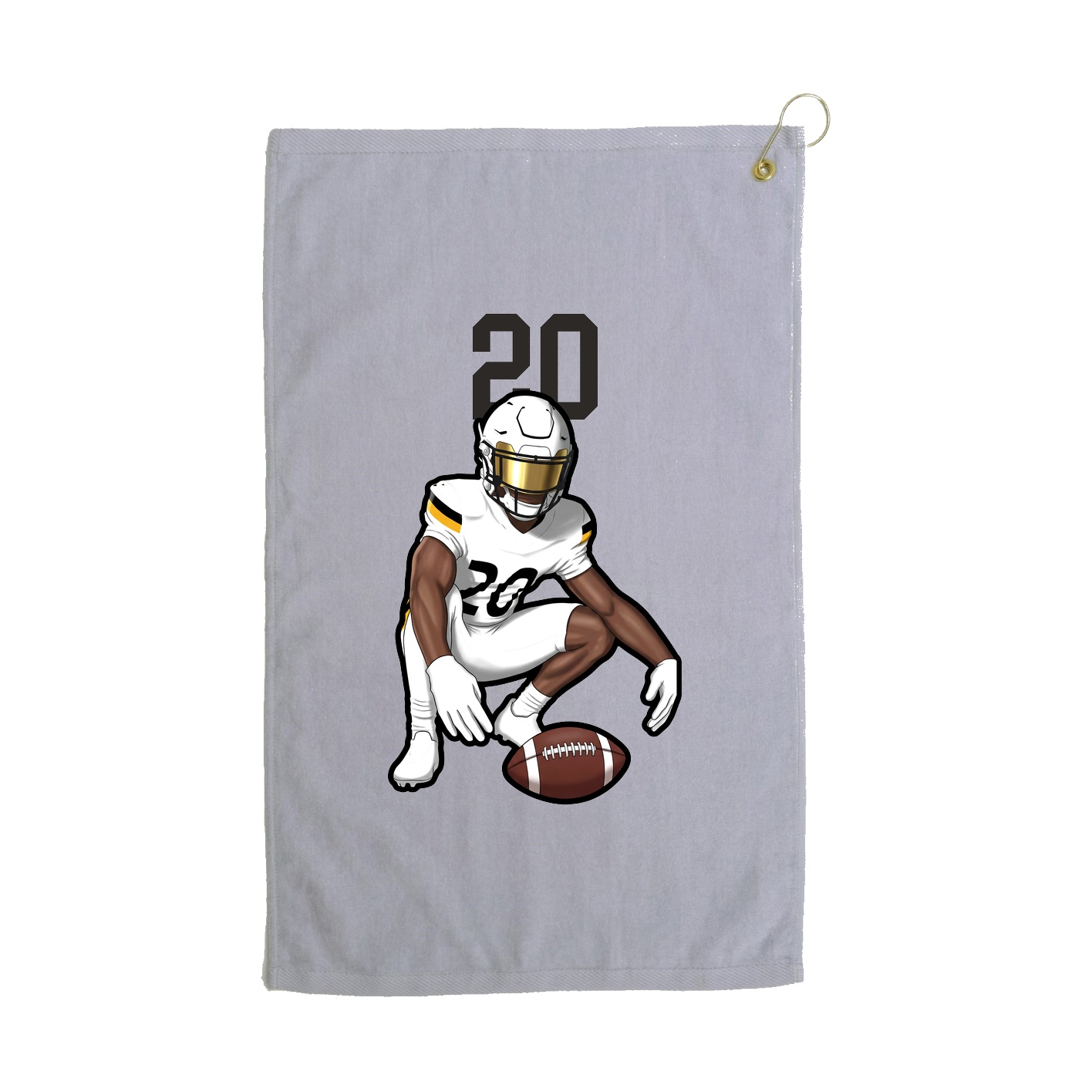 Golf Towel — Number Top in Grey