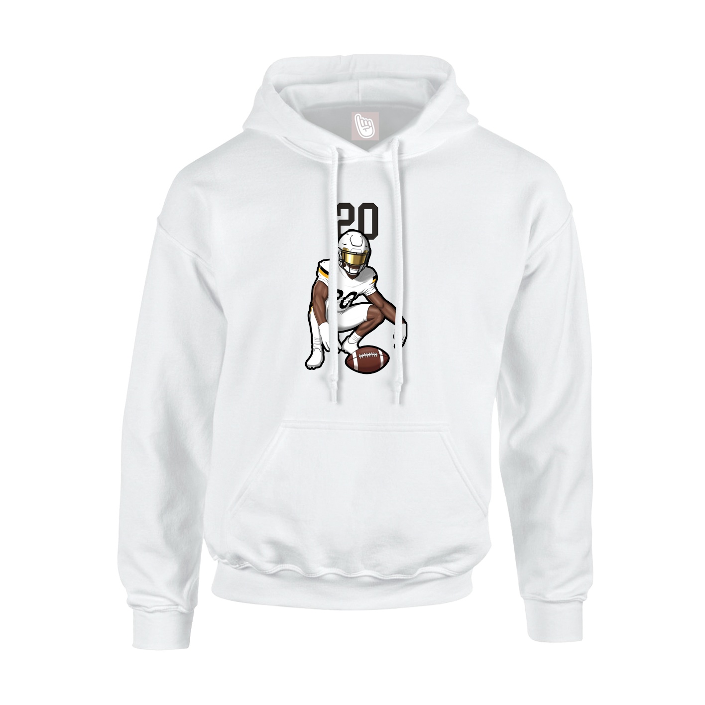 Youth Hoodie — Number Top in White