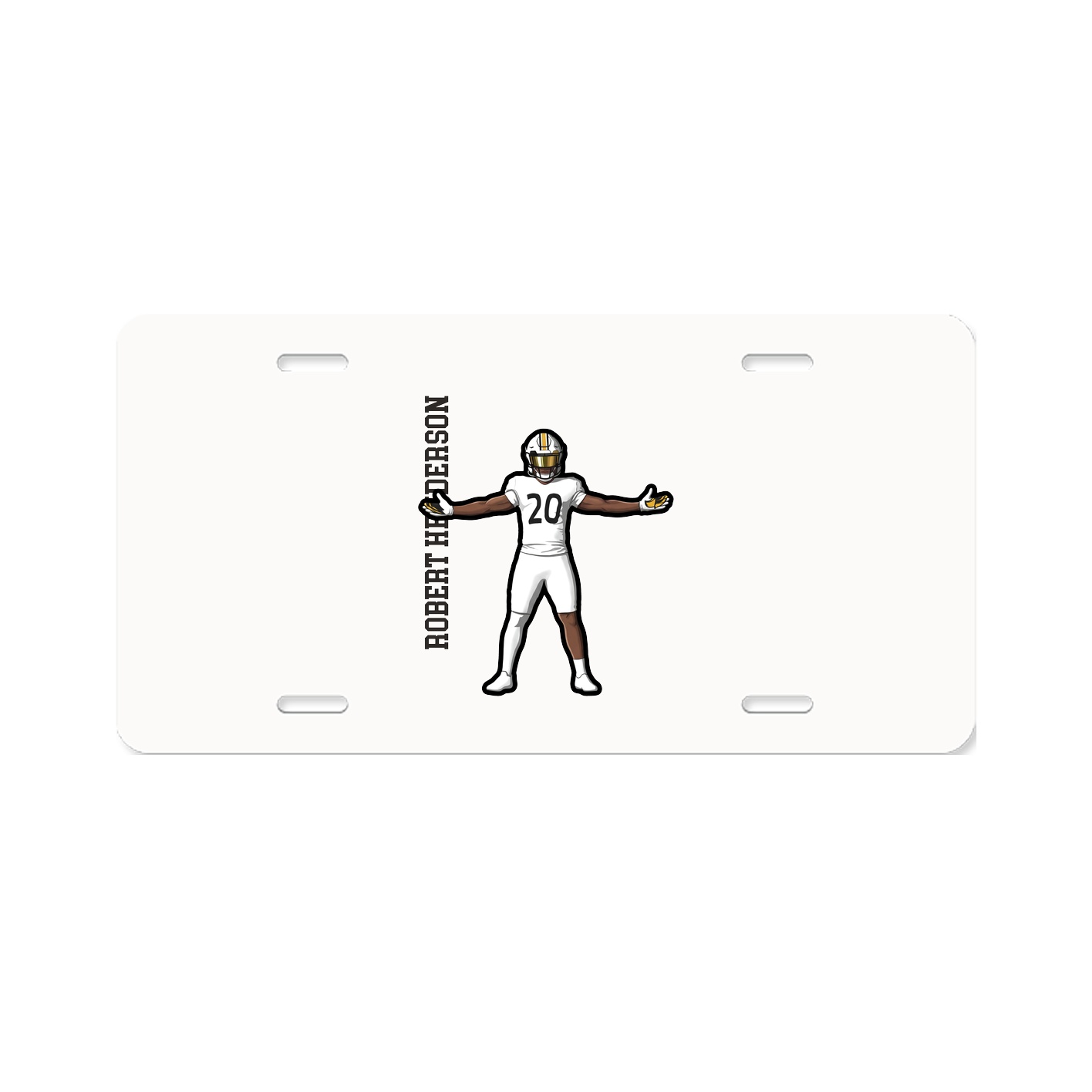 License Plate — Name Vertical in Classic