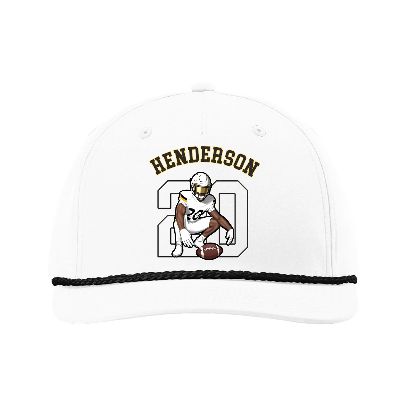 Five-Panel Classic Rope Cap — Shirsey Arch in White