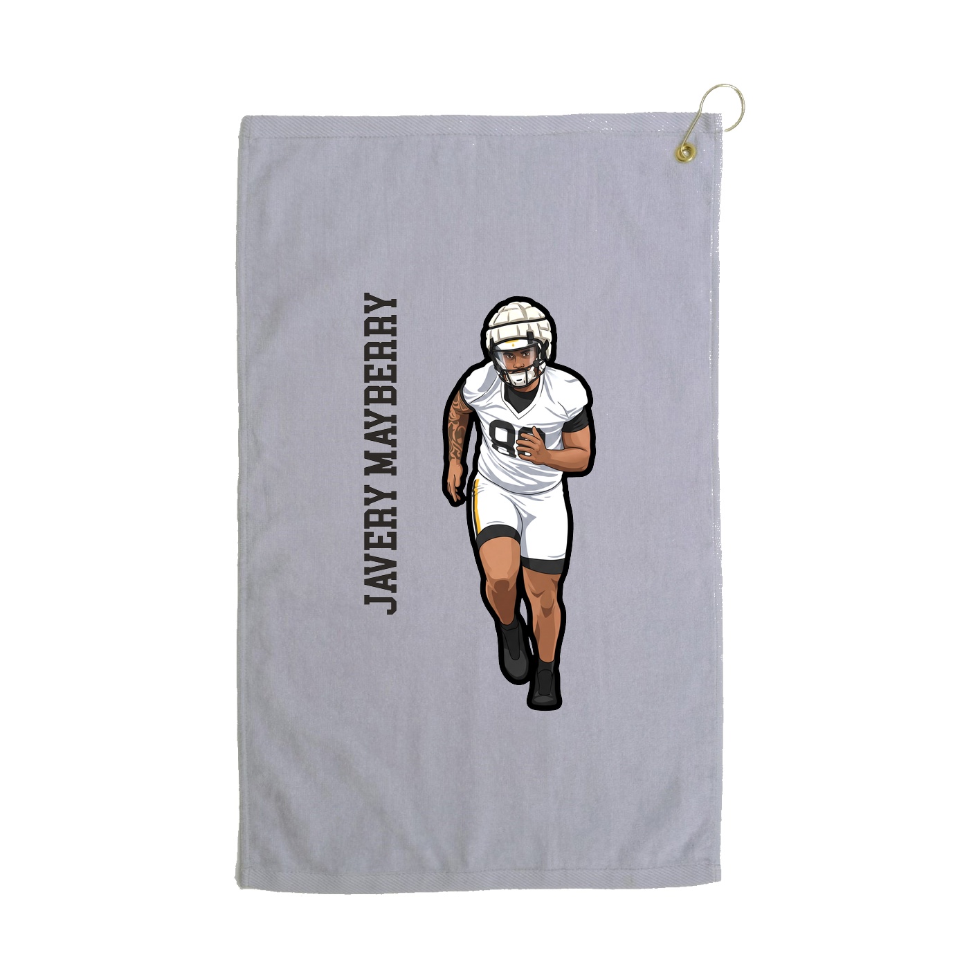 Golf Towel — Name Vertical in Grey