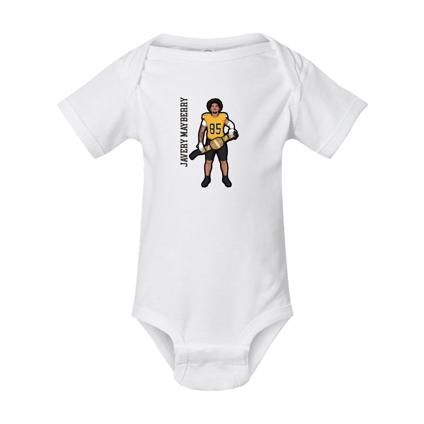 Baby Onesie — Name Vertical in White