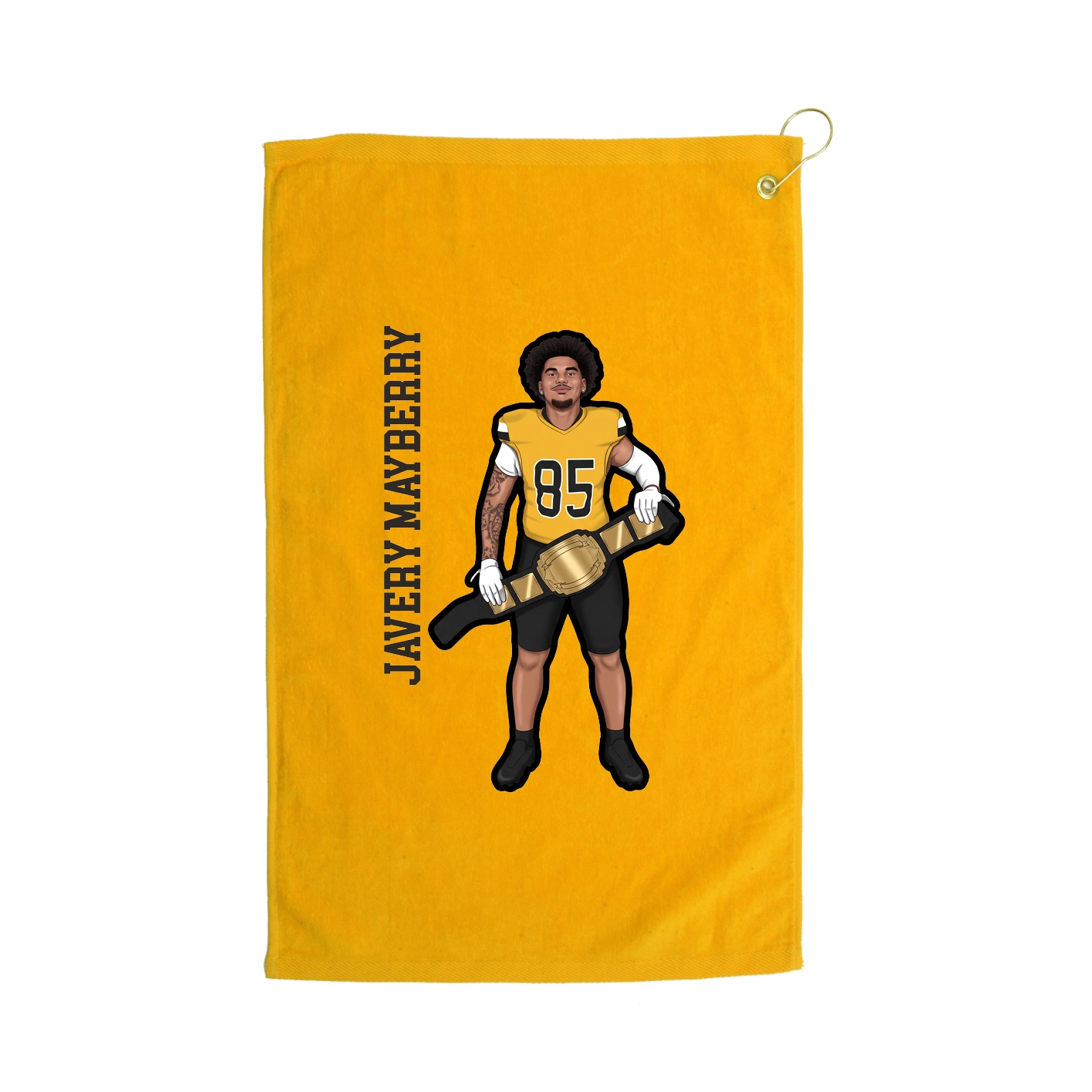 Golf Towel — Name Vertical in Gold