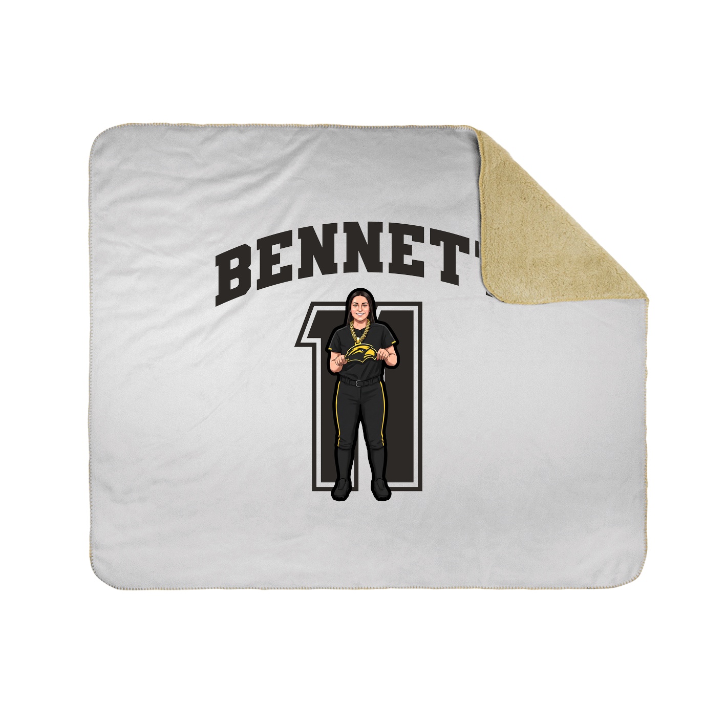 Throw Blanket — Number in White