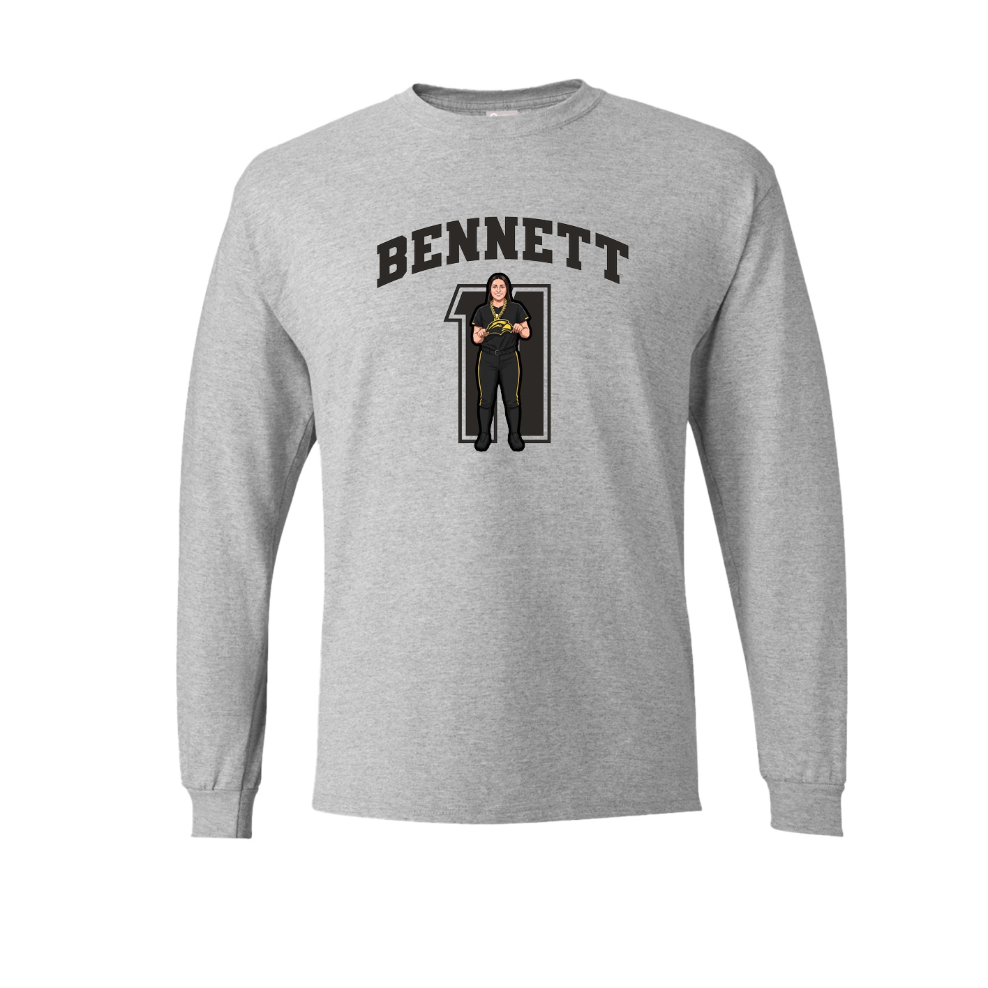 Long Sleeve Tee — Number in Grey