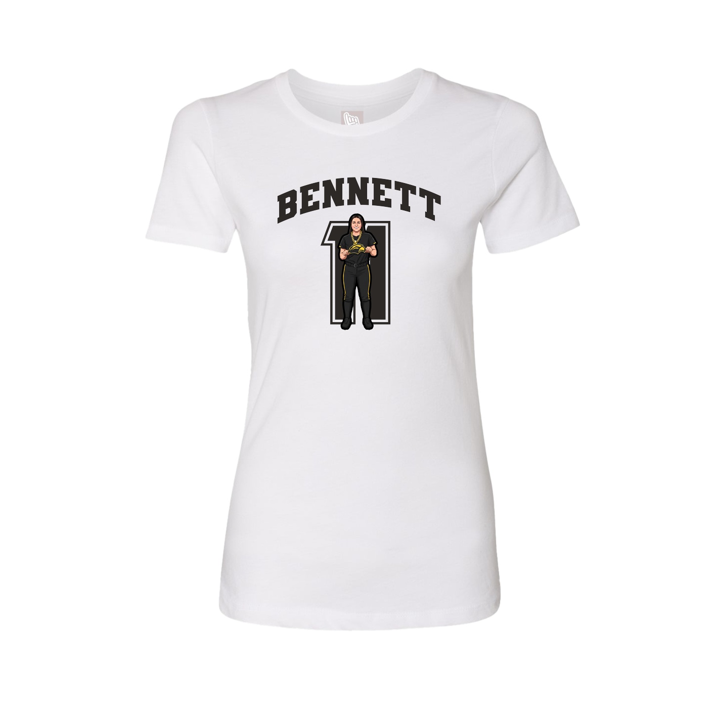 Womens Tee — Number in White