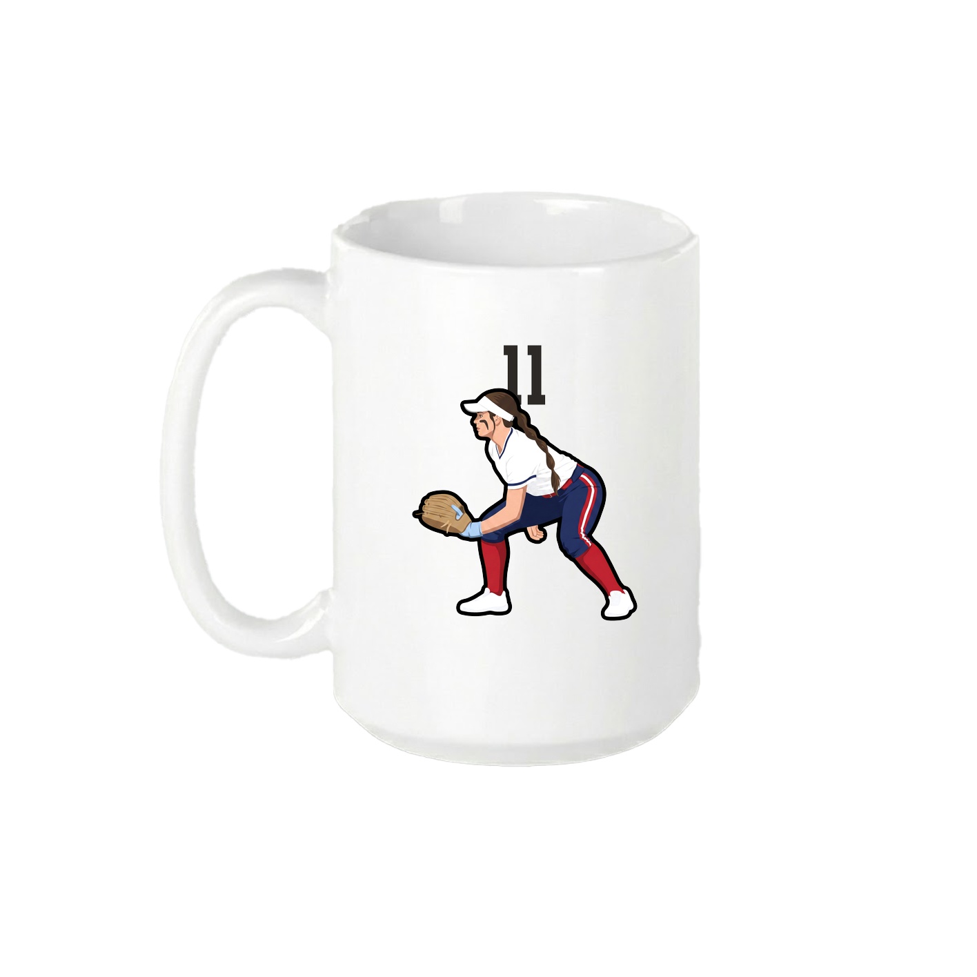 15oz Coffee Mug — Number Top in White