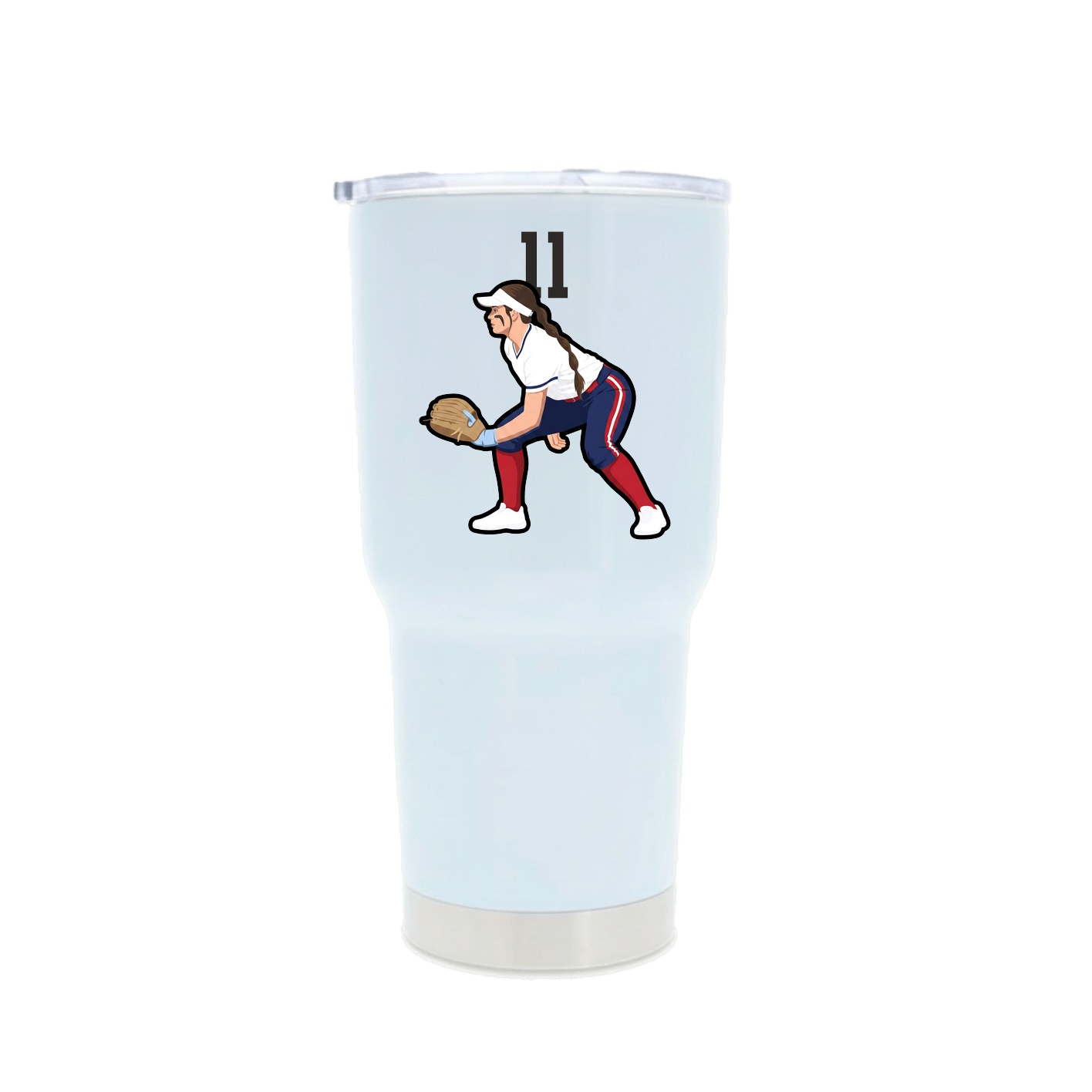 30oz Stainless Steel Tumbler — Number Top in White