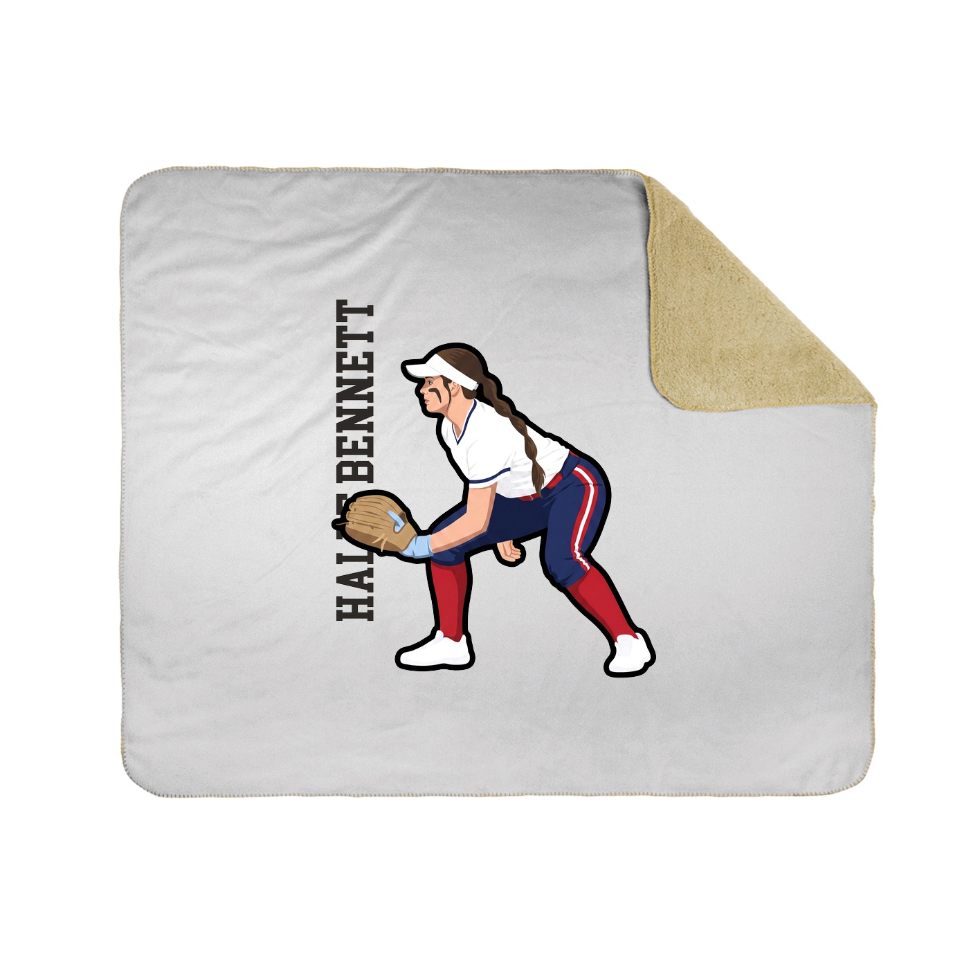 Throw Blanket — Name Vertical in White
