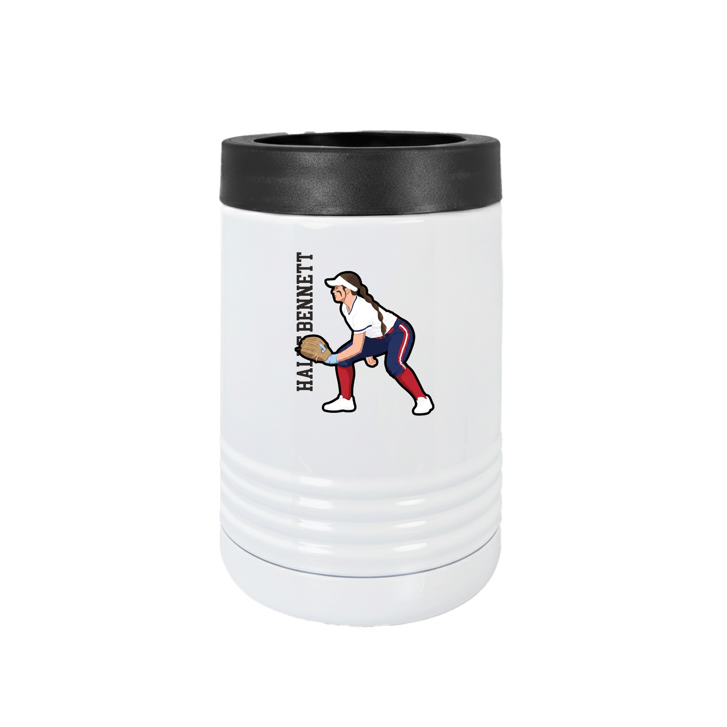 Beverage Holder — Name Vertical in White