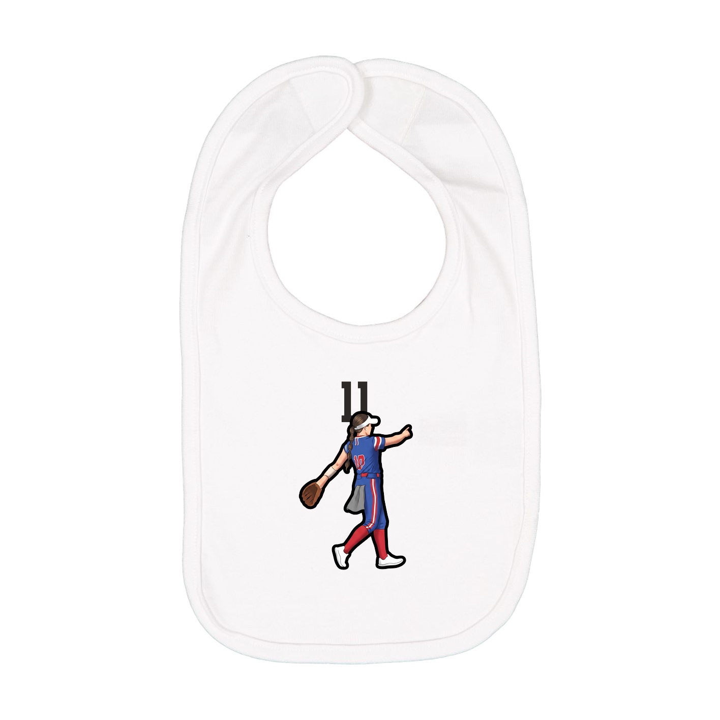 Infant Bib — Number Top in White