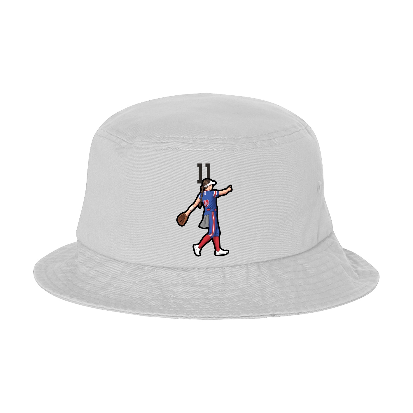 Bucket Cap — Number Top in White
