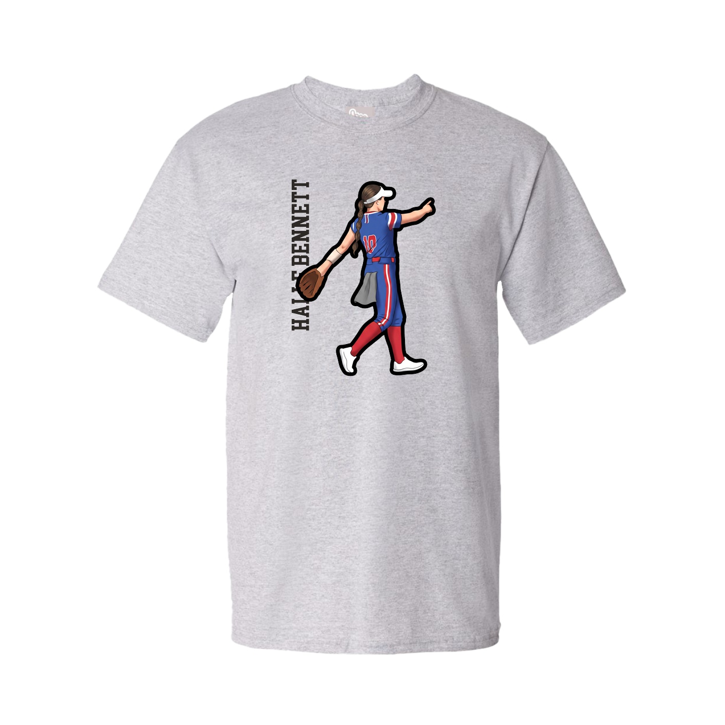 Youth Tee — Name Vertical in Grey