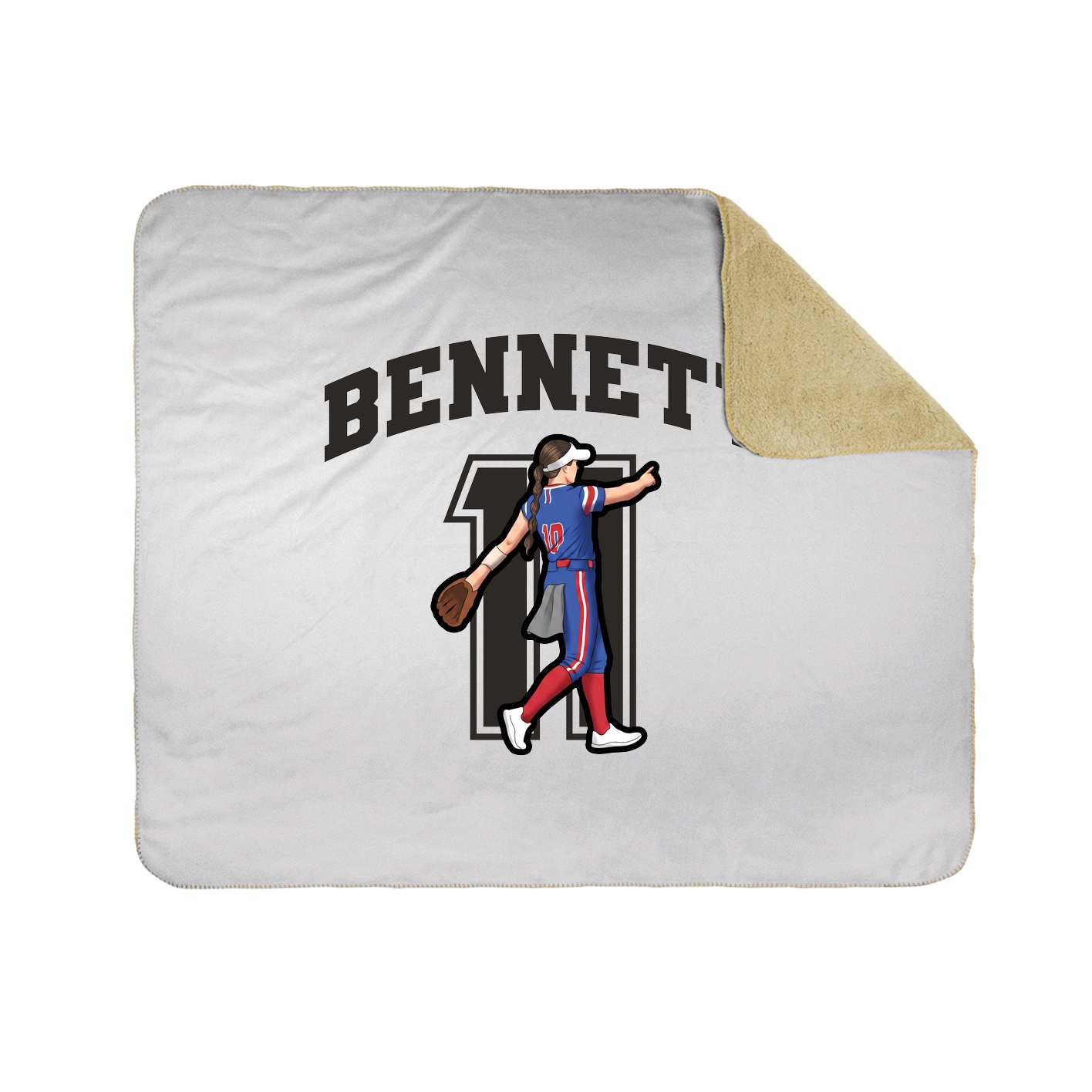 Throw Blanket — Number in White