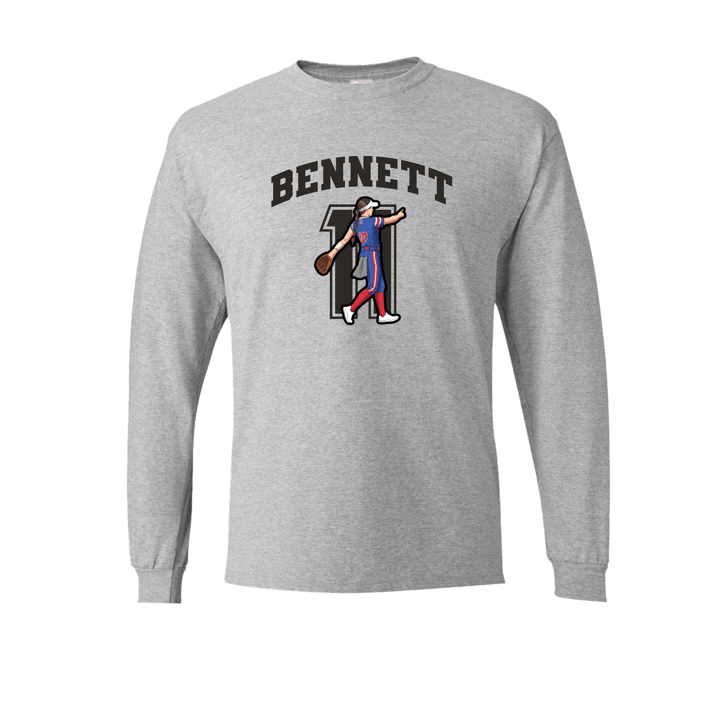 Long Sleeve Tee — Number in Grey