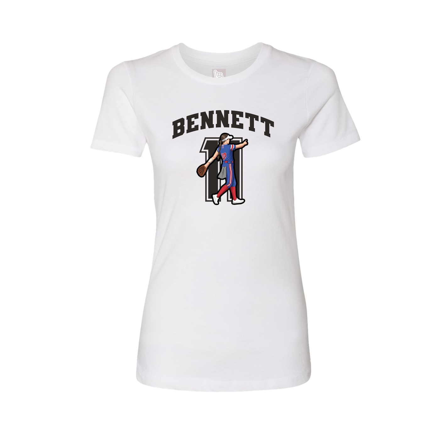 Womens Tee — Number in White