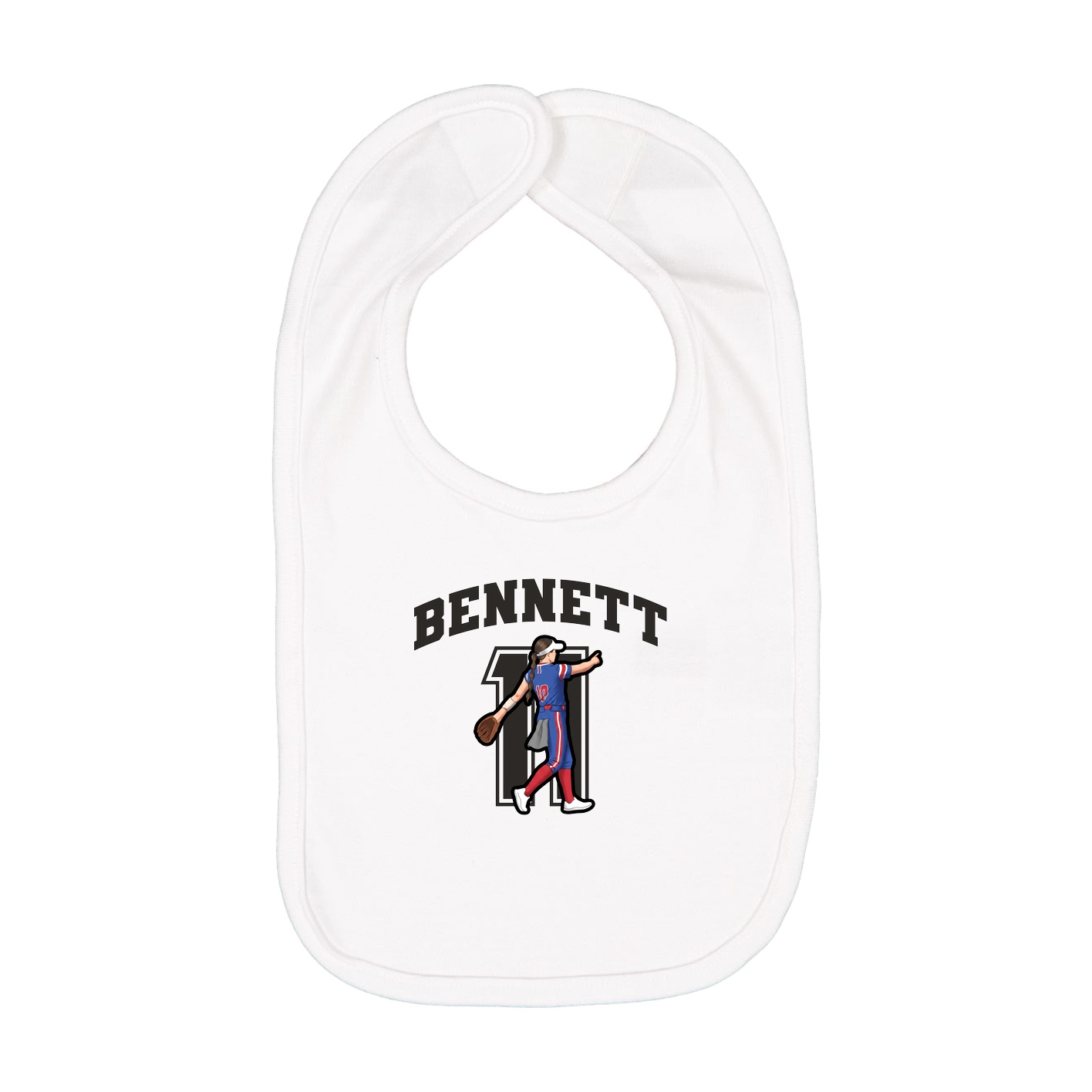 Infant Bib — Number in White
