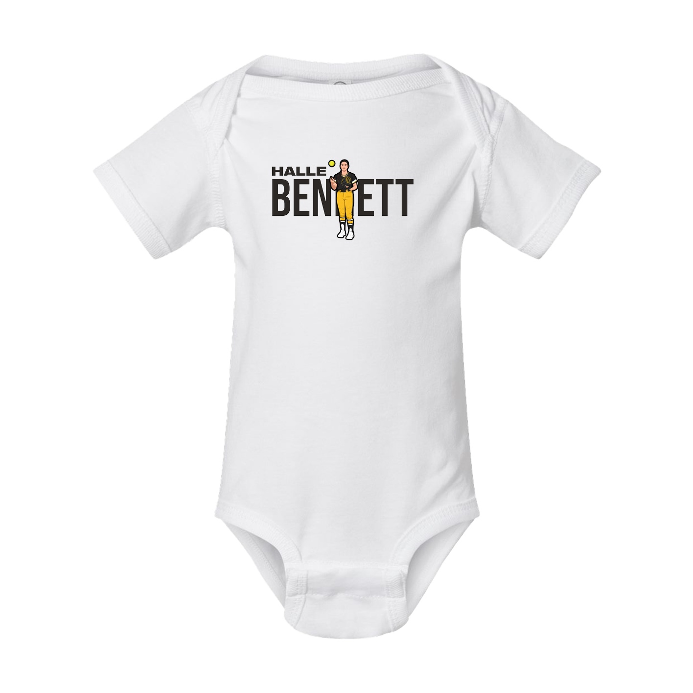 Baby Onesie — Player Name in White
