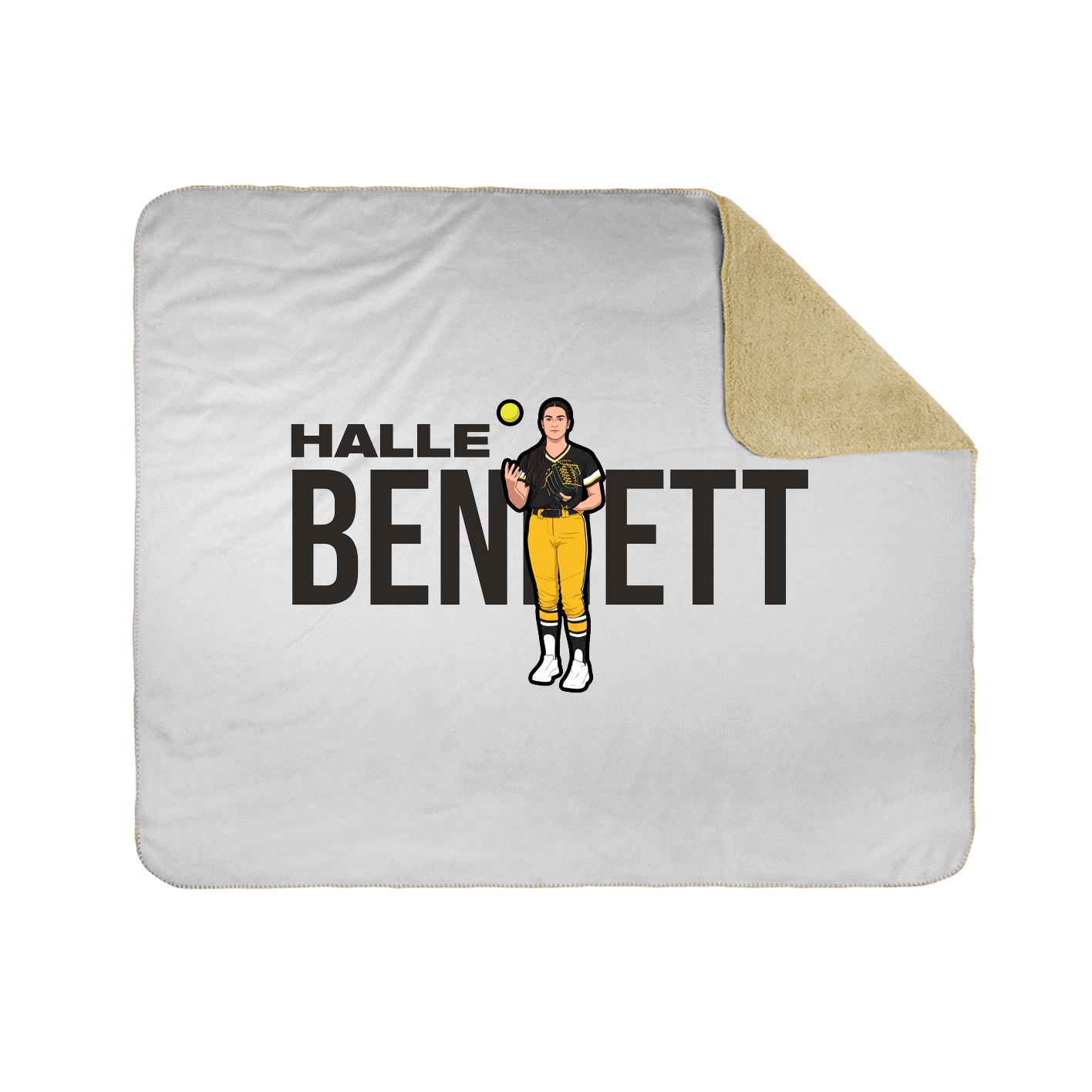 Throw Blanket — Player Name in White