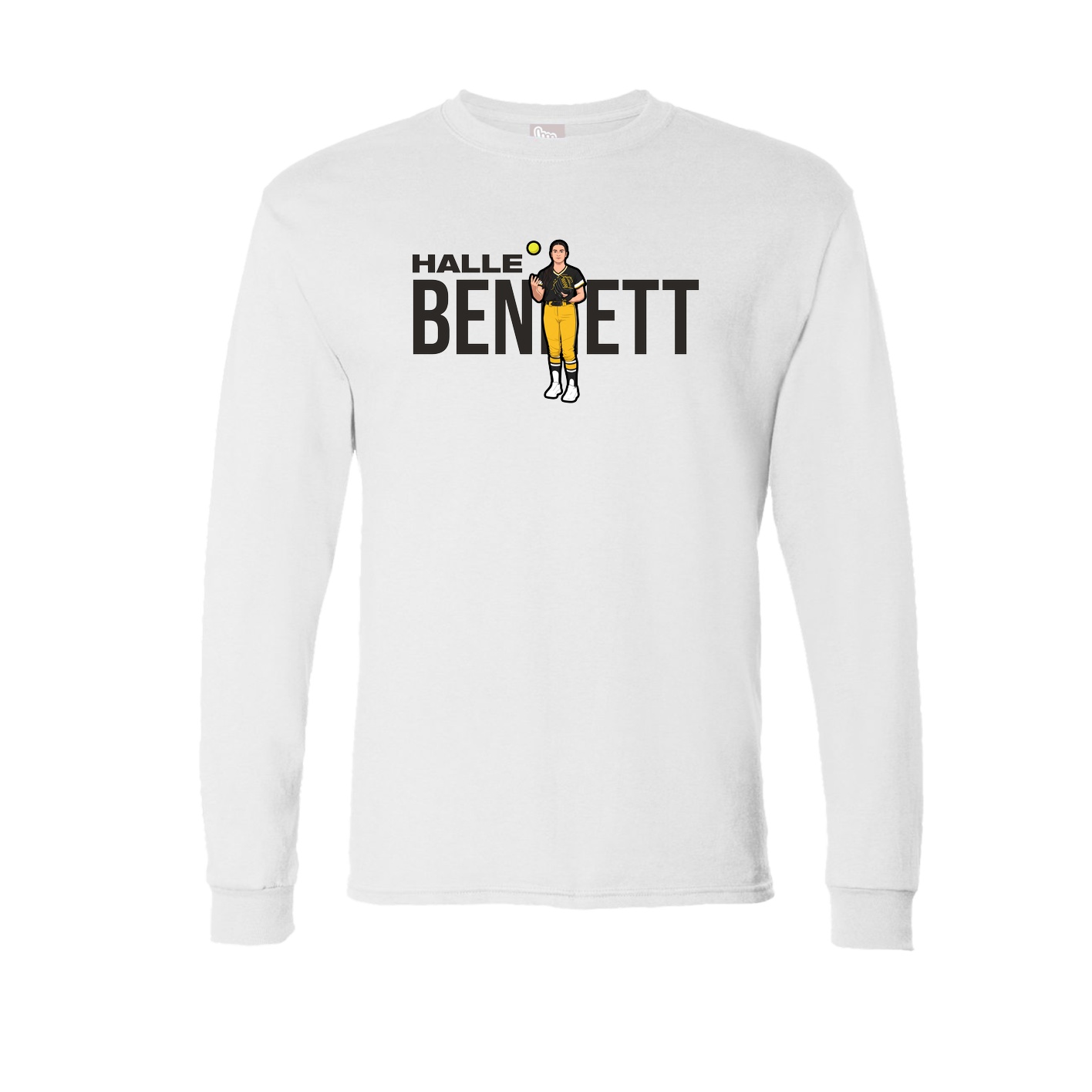 Long Sleeve Tee — Player Name in White