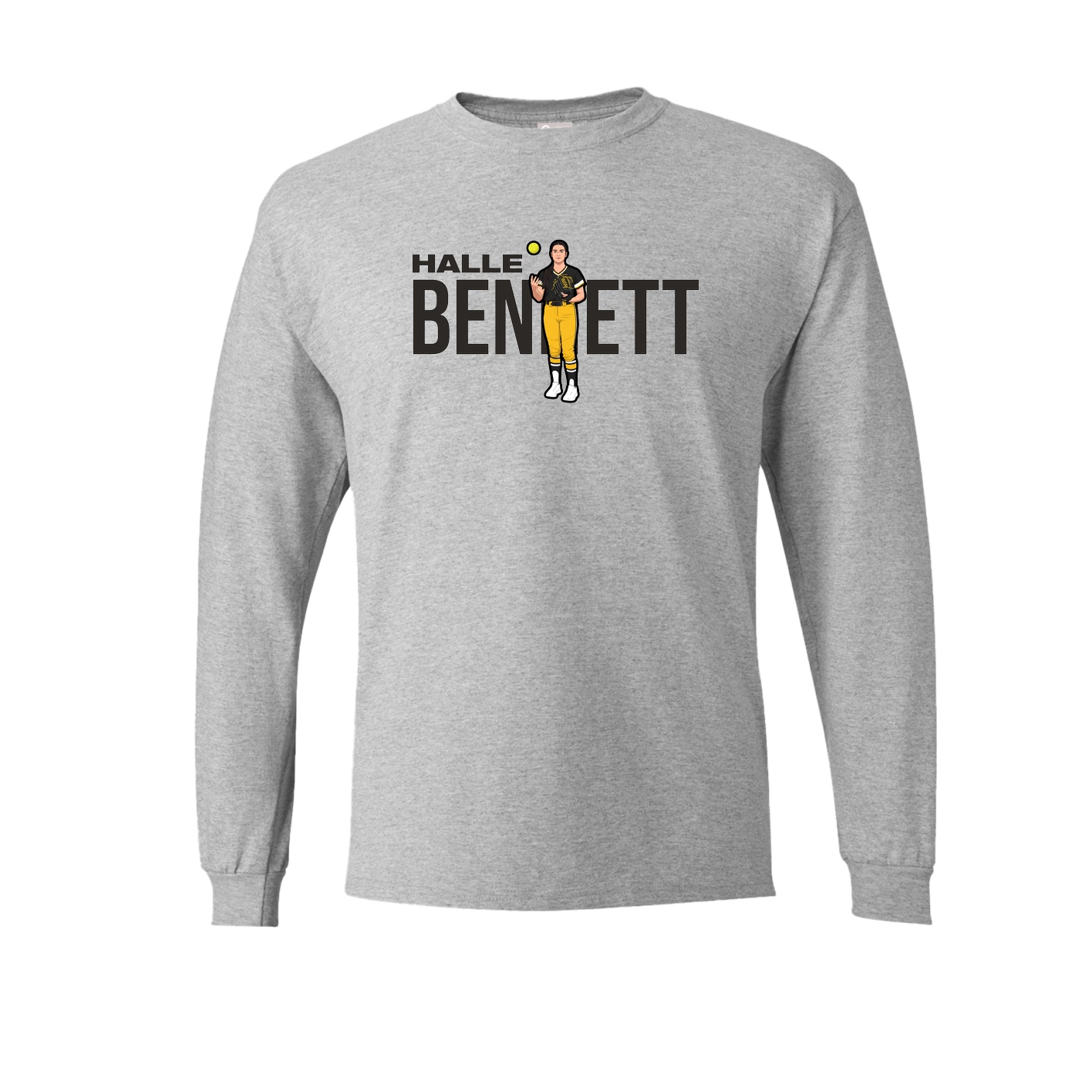 Long Sleeve Tee — Player Name in Grey