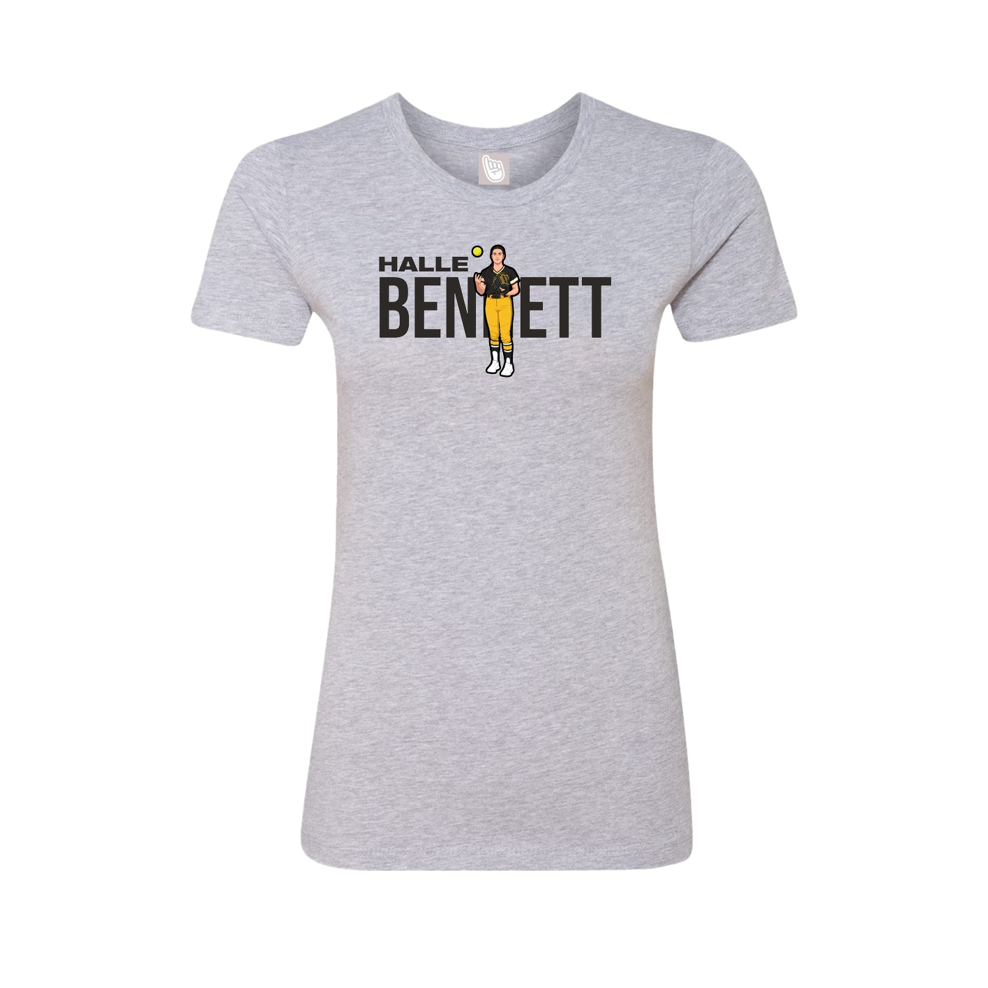 Womens Tee — Player Name in Grey