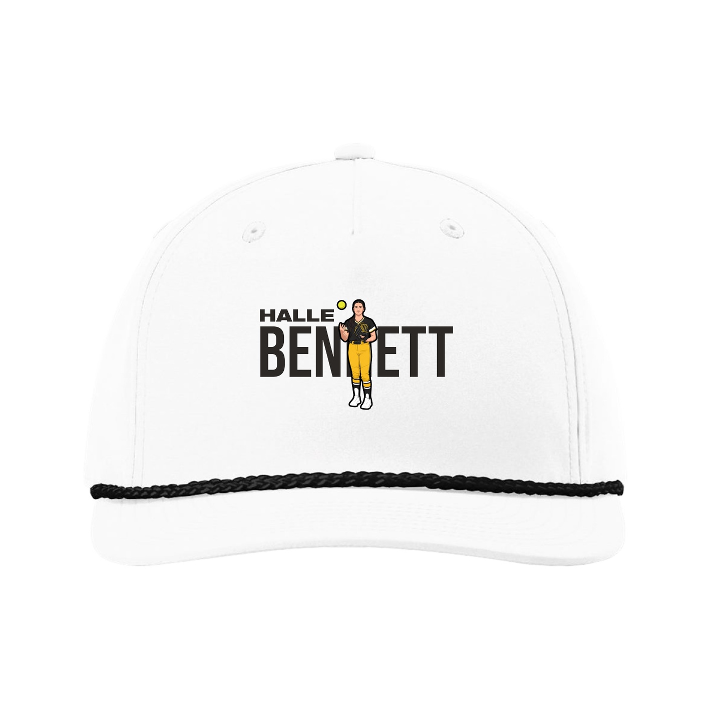 Five-Panel Classic Rope Cap — Player Name in White