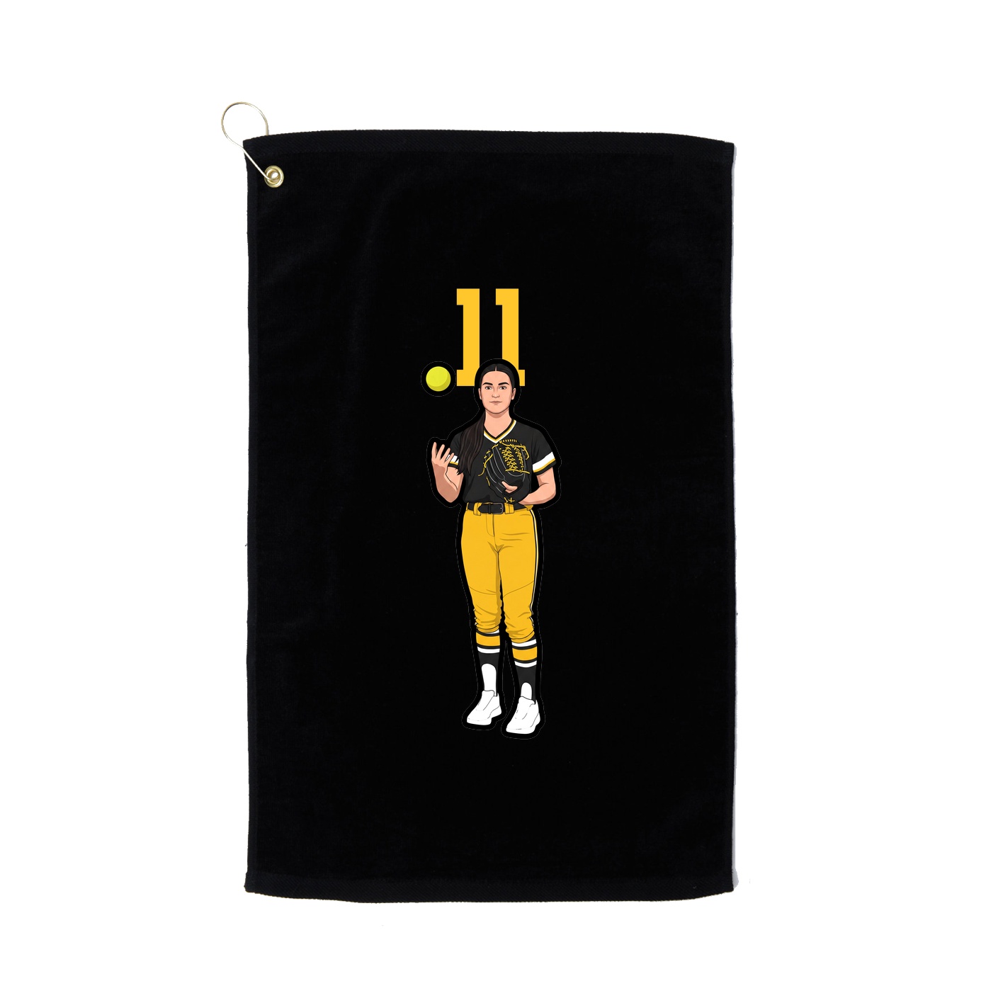 Golf Towel — Number Top in Black