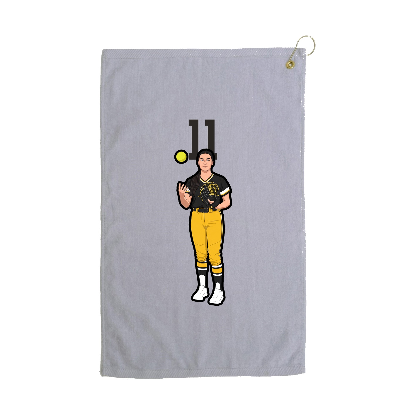 Golf Towel — Number Top in Grey