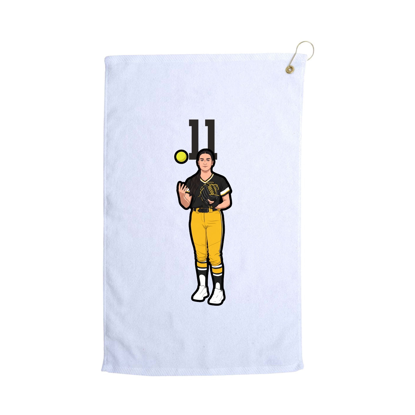 Golf Towel — Number Top in White